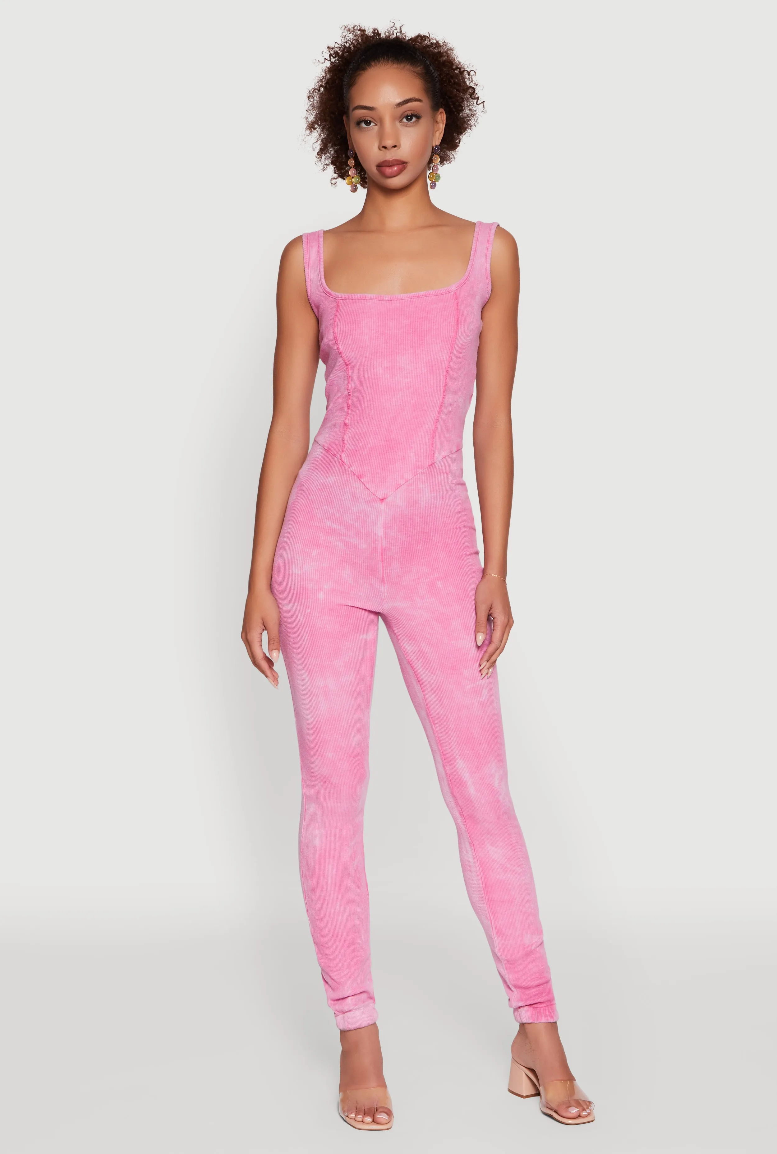 Trendy Acid Wash Sleeveless Square Neck Jumpsuit sold by Rainbow product image thumbnail 4