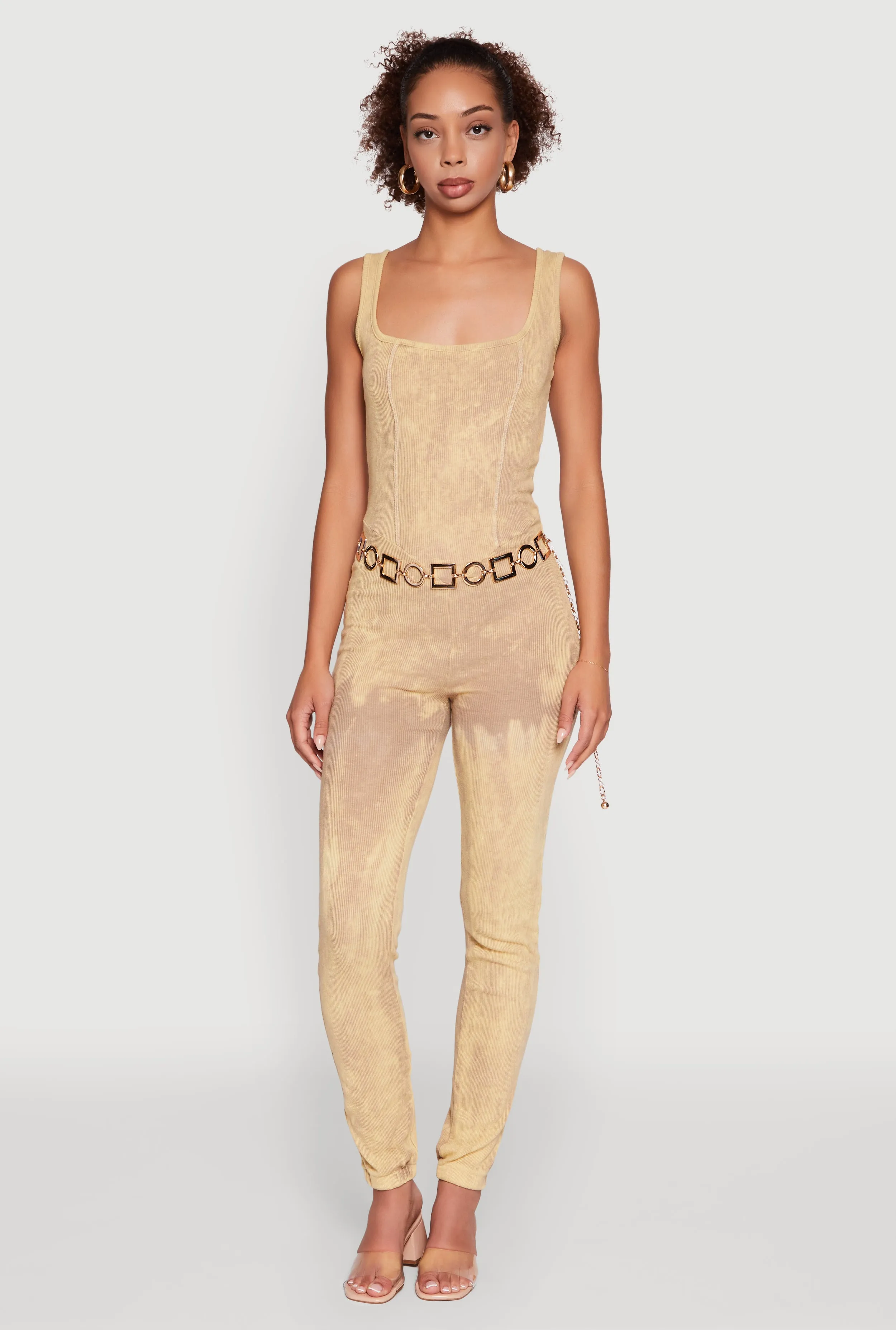 Trendy Acid Wash Sleeveless Square Neck Jumpsuit sold by Rainbow product image thumbnail 2