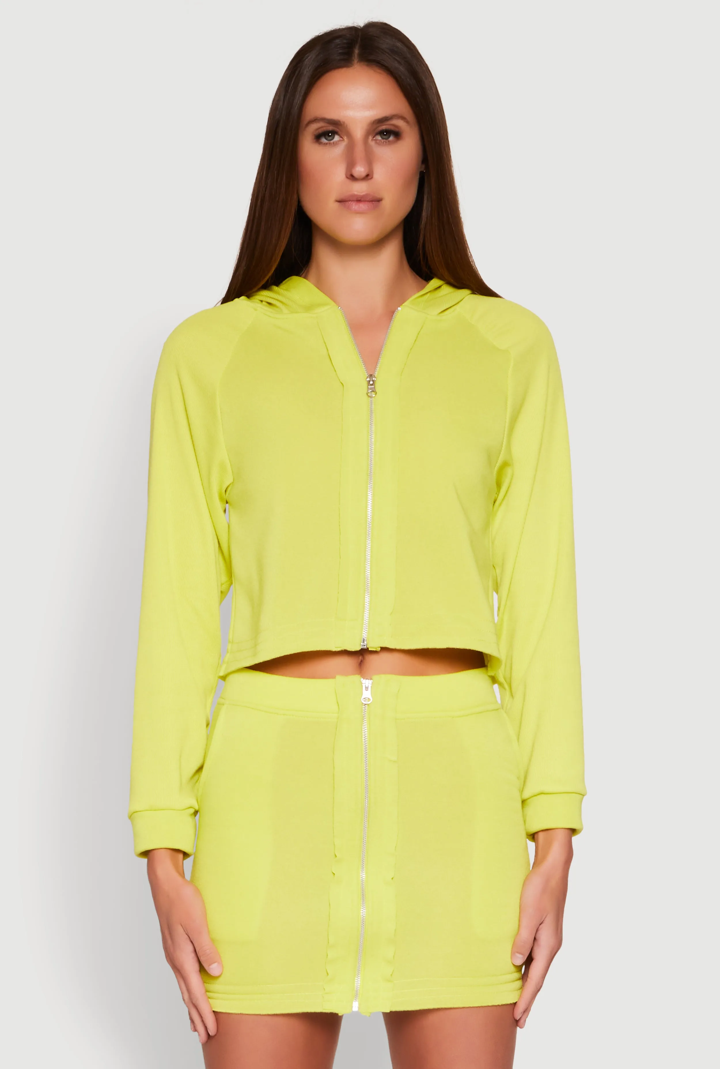 Fleece Lined Rib Knit Zip Front Sweatshirt sold by Rainbow product image thumbnail 5