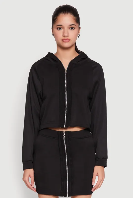 Fleece Lined Rib Knit Zip Front Sweatshirt sold by Rainbow