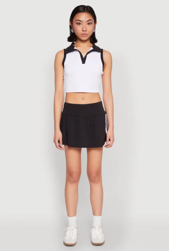 Varsity Striped Drop Waist Skort sold by Rainbow