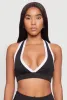 Contrast Trim V Neck Racerback Crop Top sold by Rainbow