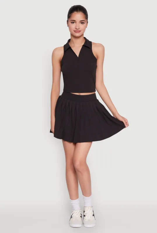 Wide Waist Band Pleated Skort sold by Rainbow
