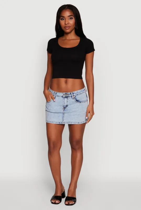 Ambiance Classic Fit Scoop Neck Short Sleeve Cropped Tee sold by Rainbow