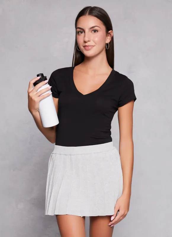 Solid V Neck Short Sleeve Tee sold by Rainbow