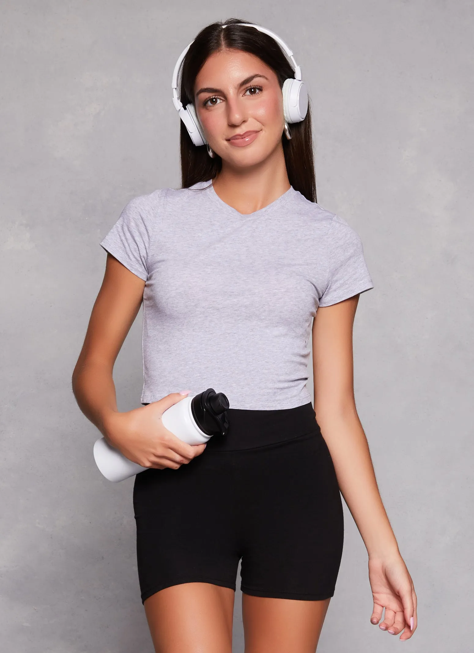 Basic Crew Neck Cropped Tee sold by Rainbow product image thumbnail 2