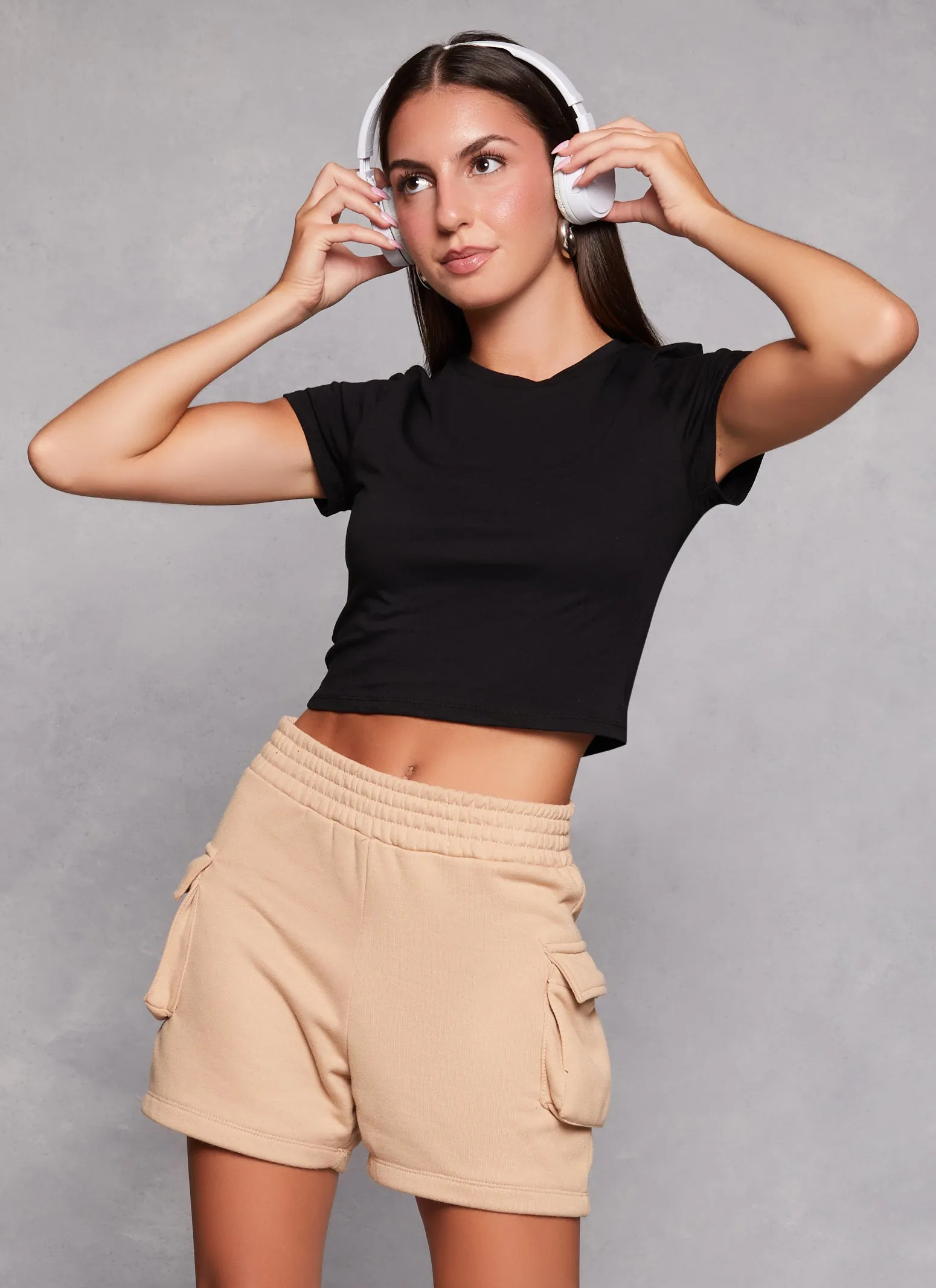 Basic Crew Neck Cropped Tee sold by Rainbow