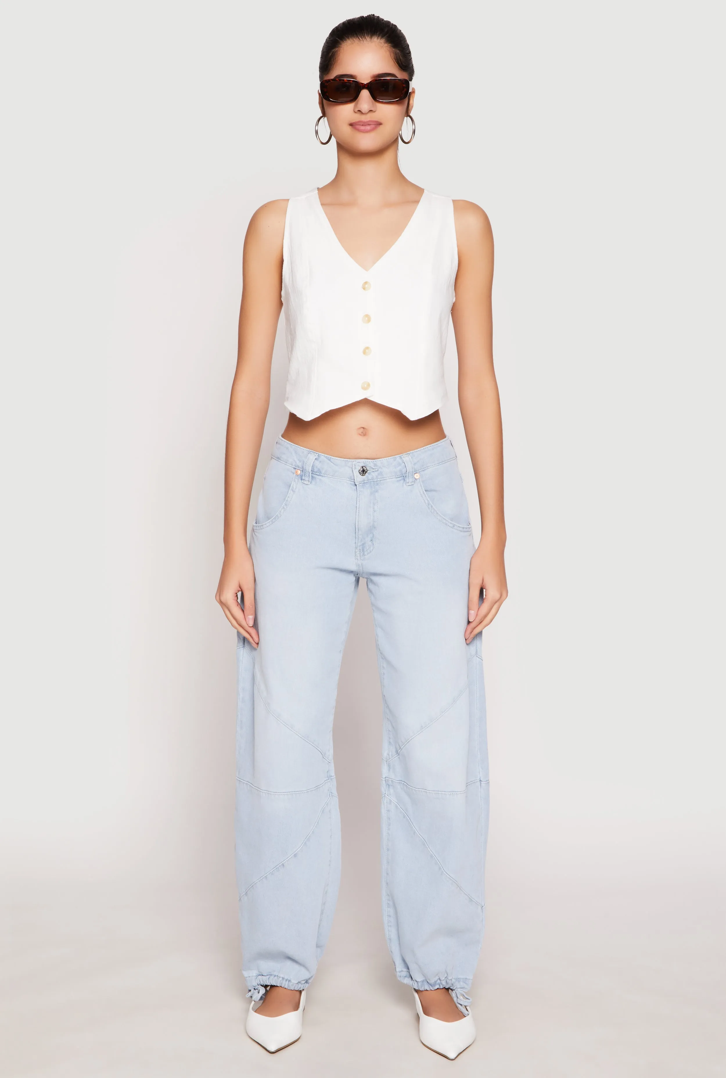 Button Front Cropped Vest sold by Rainbow product image thumbnail 2
