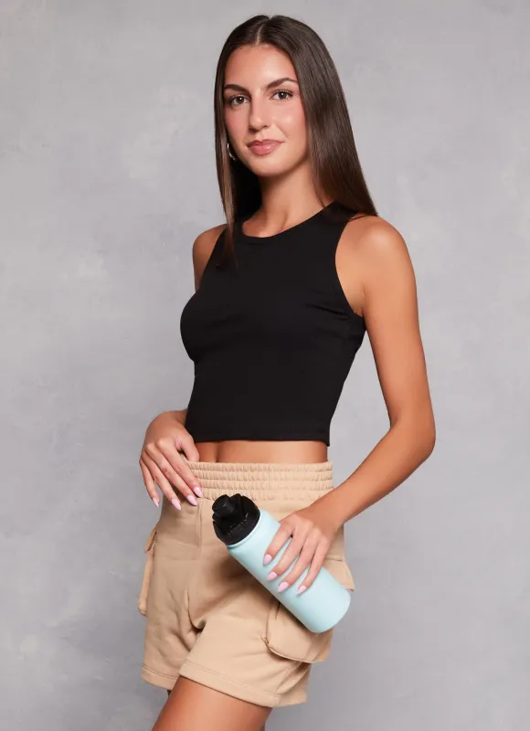 Basic Cropped Racerback Tank Top sold by Rainbow