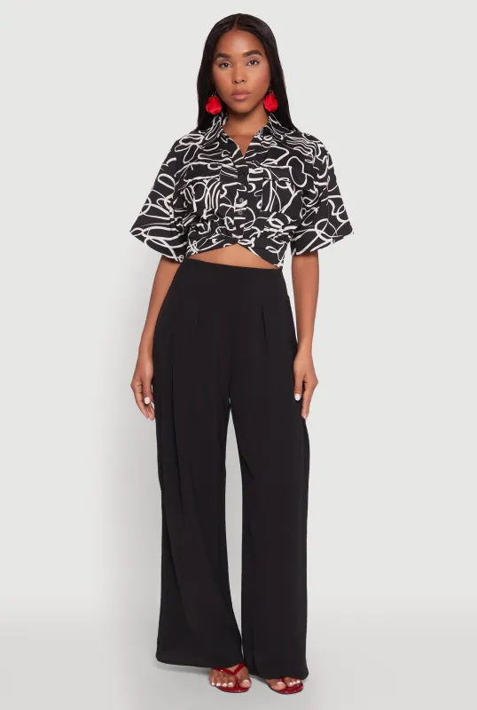 Twist Front Swirl Print Top sold by Rainbow