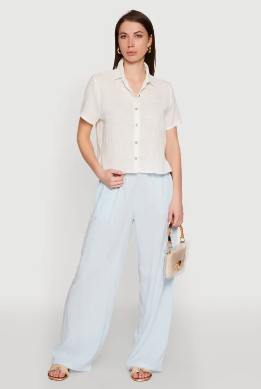 Ambiance Cotton Short Sleeve Boxy Shirt sold by Rainbow