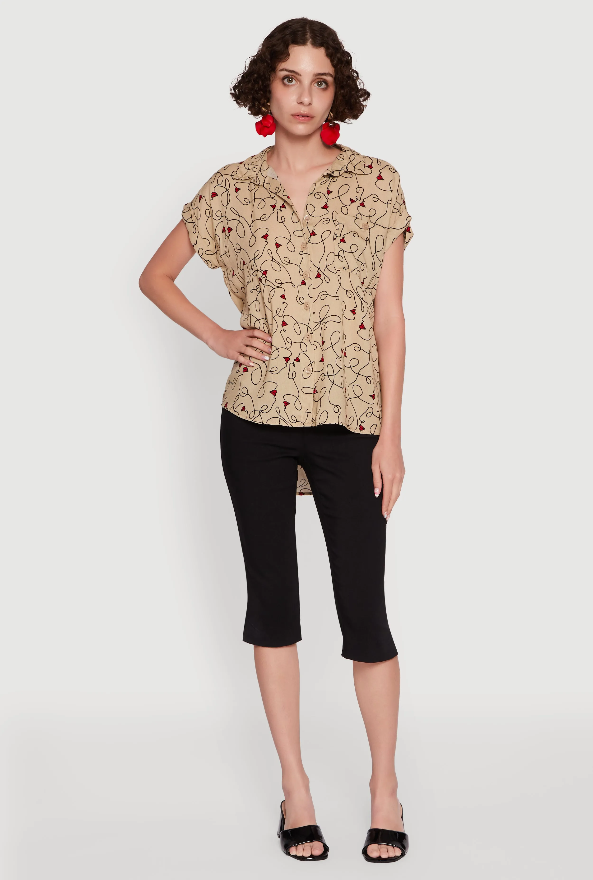 Trendy Classic Fit Abstract Face Print Shirt sold by Rainbow product image thumbnail 3