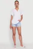 Trendy Tabbed Short Sleeve Collared Blouse sold by Rainbow