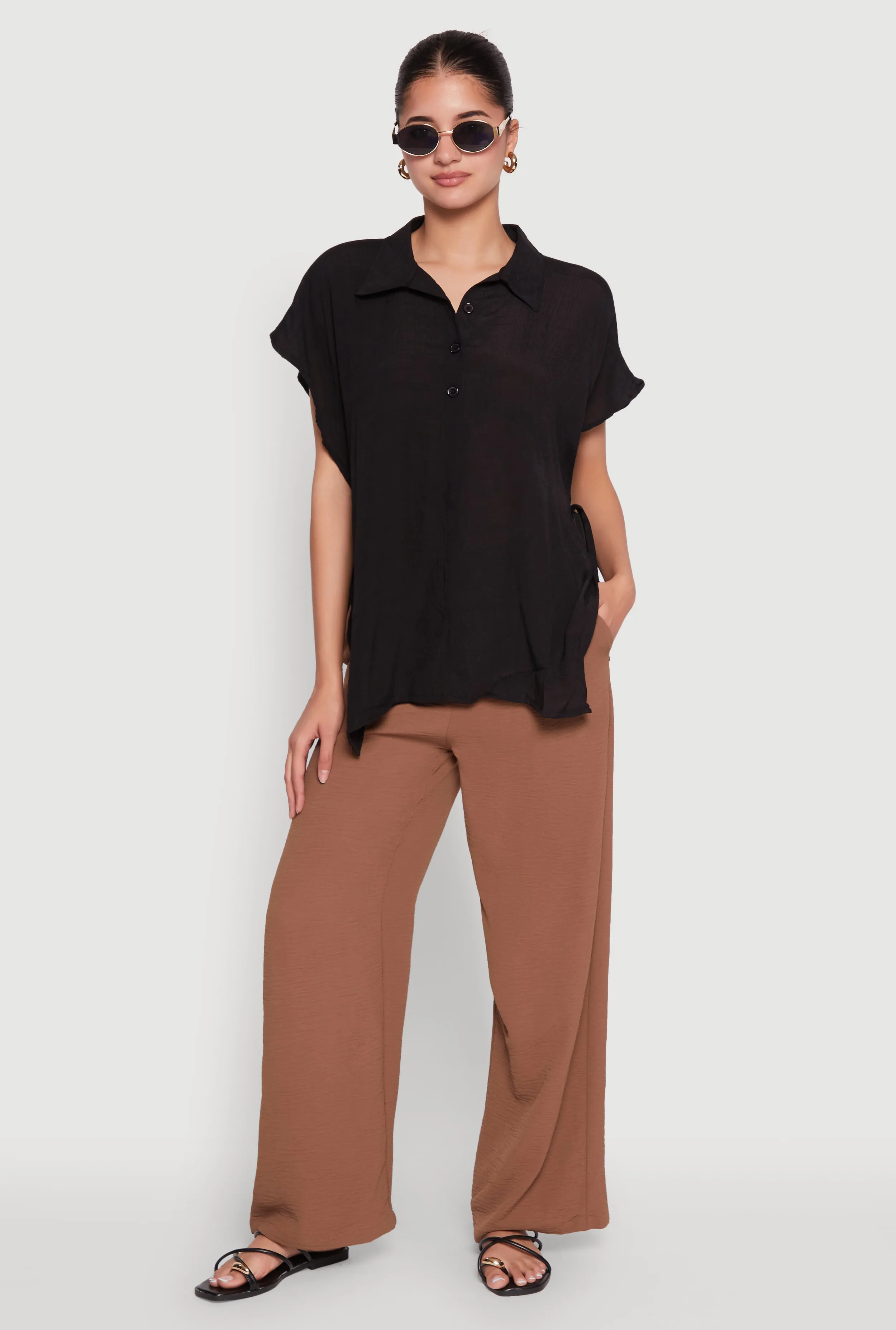 Side Tie Dolman Sleeve Top sold by Rainbow