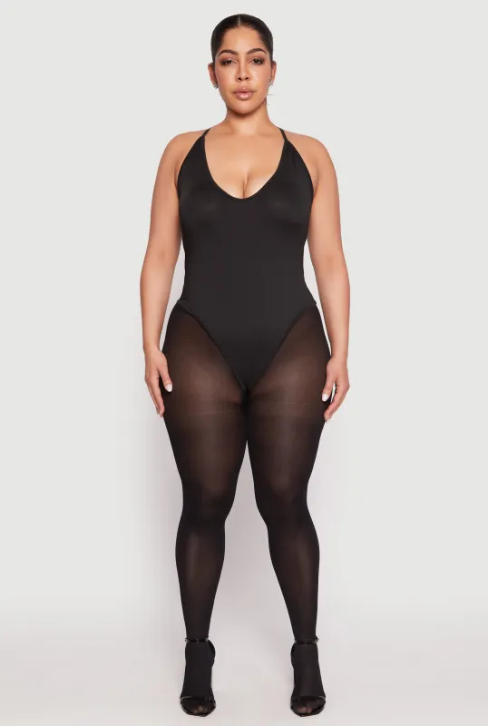 Plus Size Daisy Plunge Bodysuit sold by Rainbow