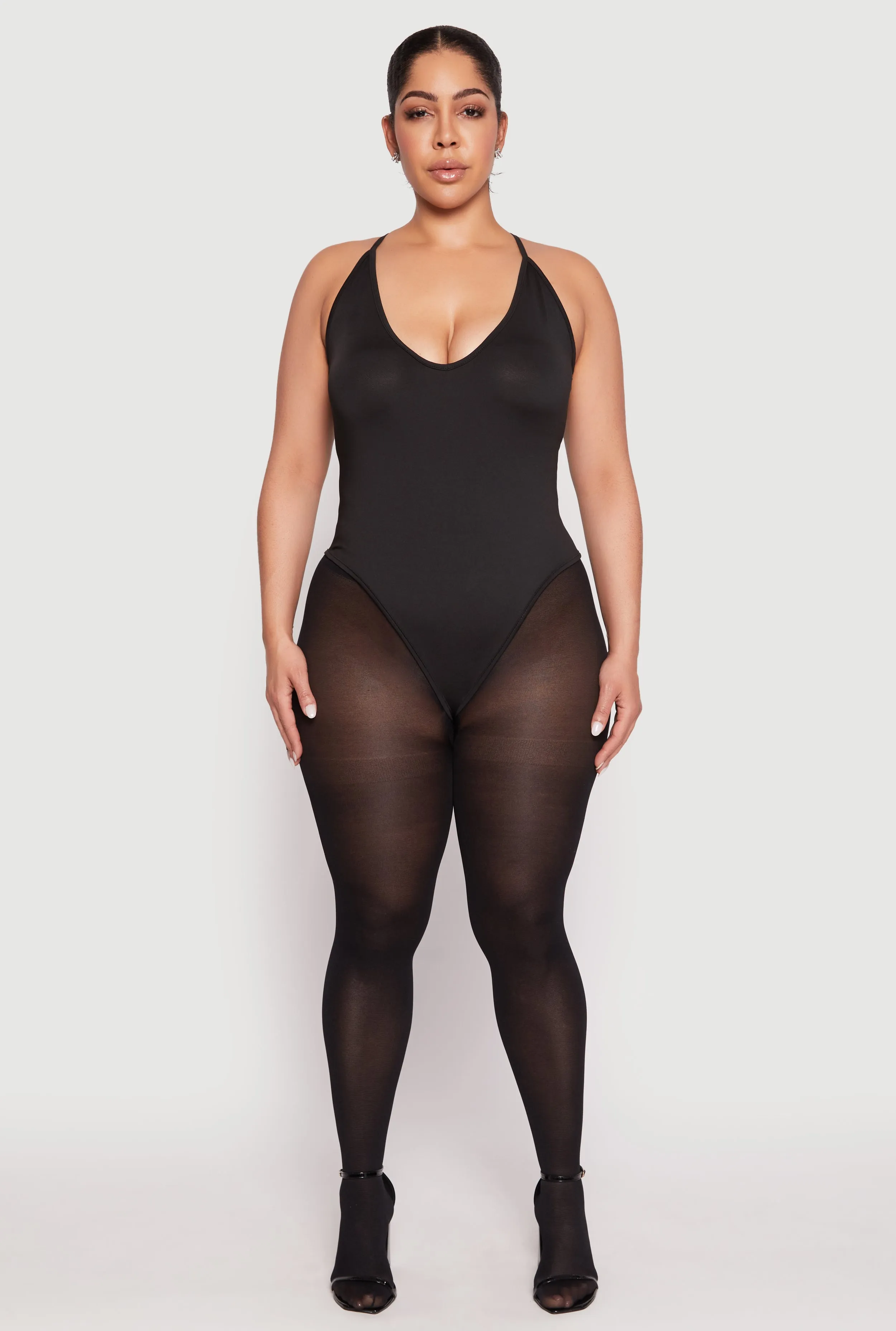 Plus Size Daisy Plunge Bodysuit sold by Rainbow