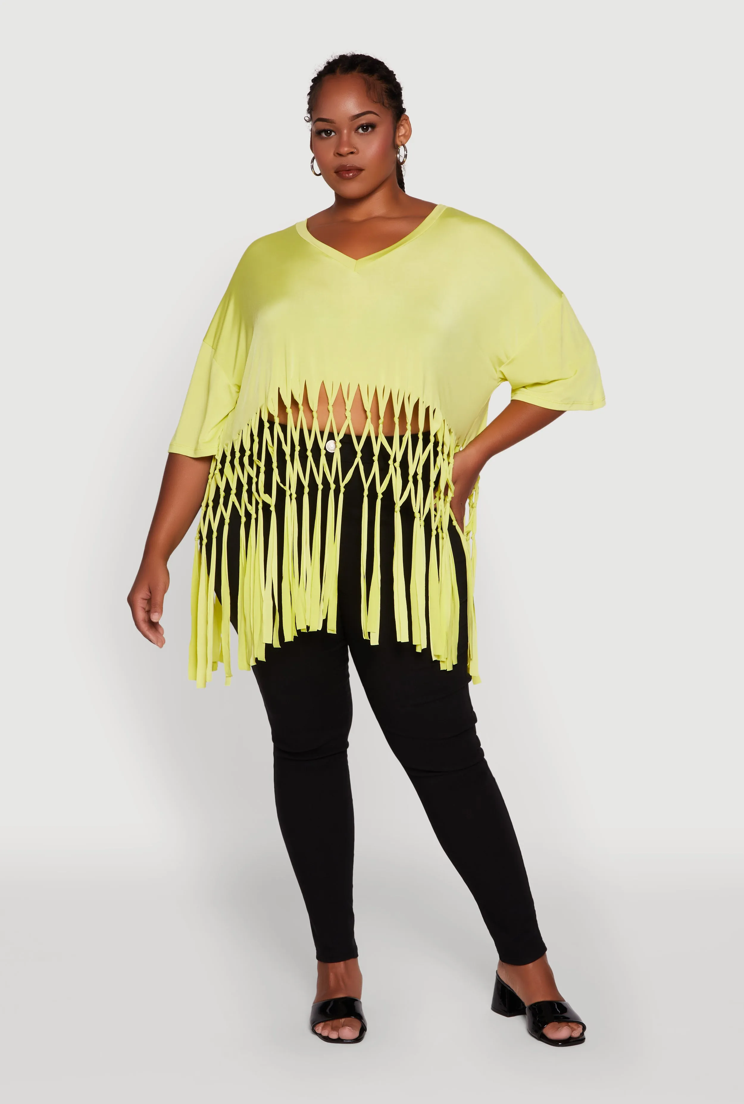 Plus Size Macrame Fringe Tunic Top sold by Rainbow product image thumbnail 5