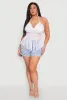 Plus Size Tie Back Crochet Fringe Halter Top sold by Rainbow