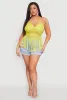 Plus Size Tie Back Crochet Fringe Halter Top sold by Rainbow