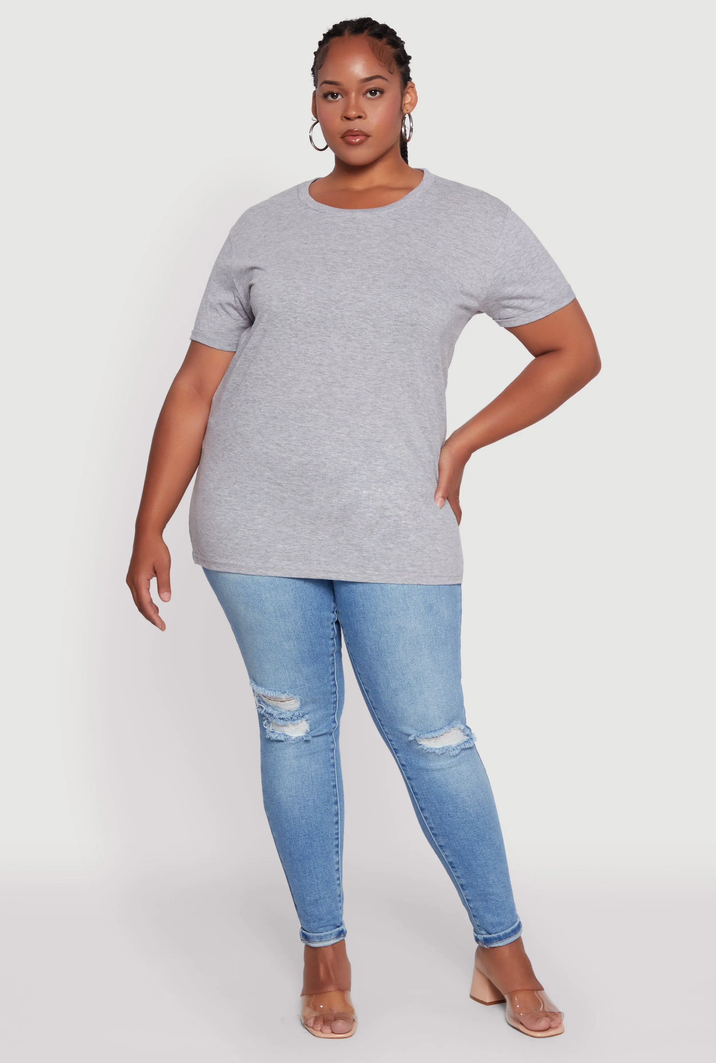 Plus Size Crew Neck Short Sleeve T-Shirt sold by Rainbow product image thumbnail 2