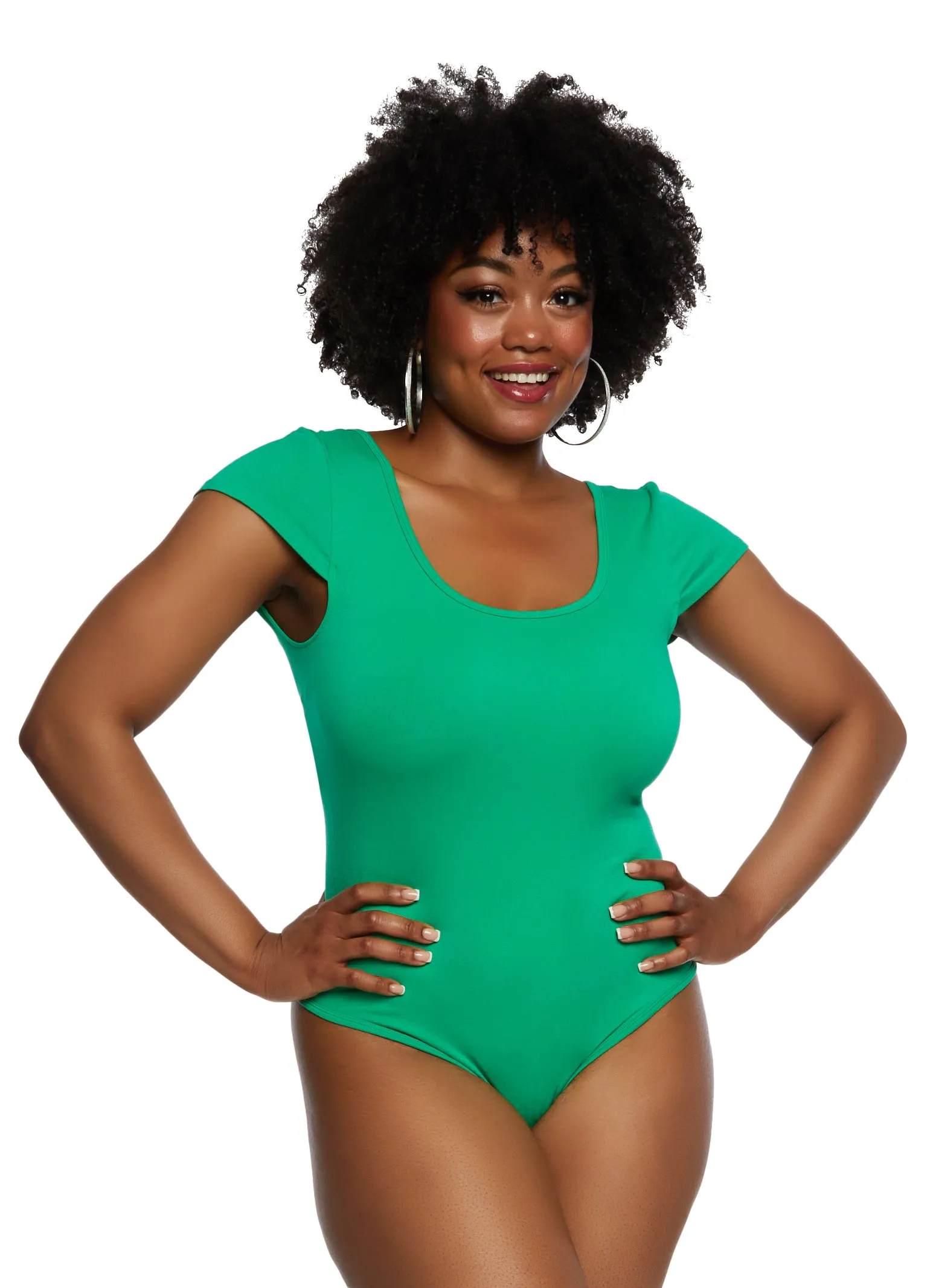 Plus Size Crew Neck Cross Back Bodysuit sold by Rainbow product image thumbnail 4