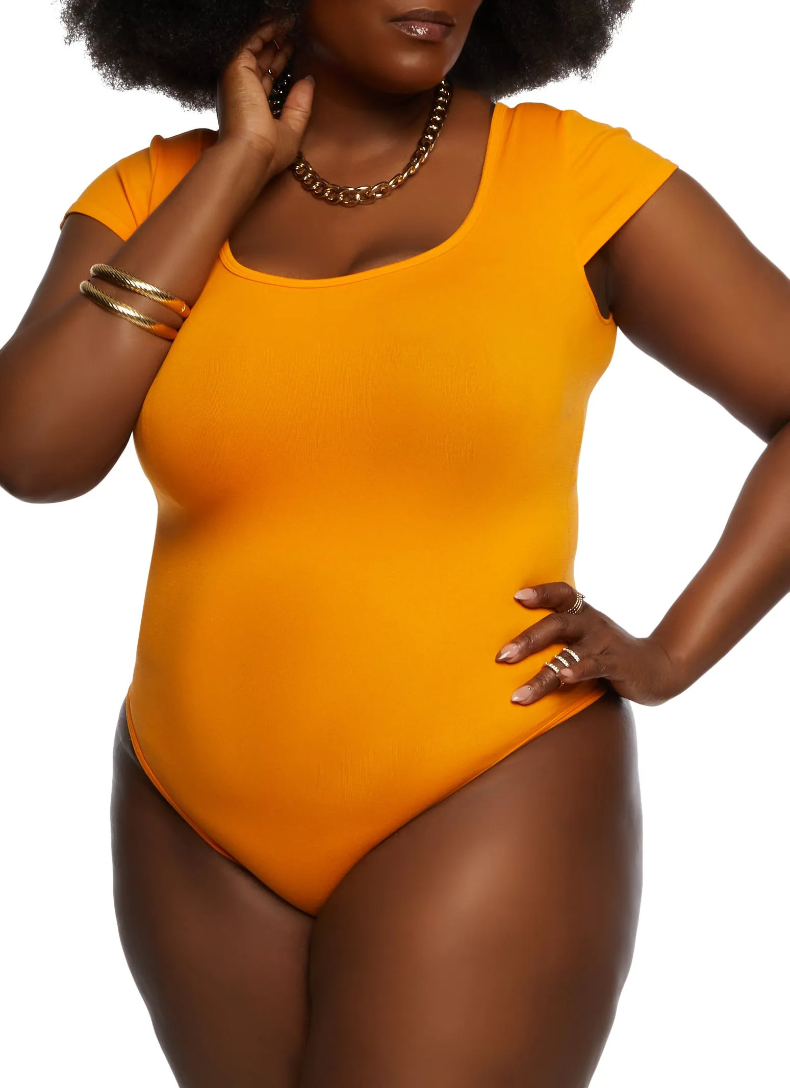 Plus Size Crew Neck Cross Back Bodysuit sold by Rainbow product image thumbnail 5