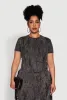 Plus Size Mineral Wash Pintuck Short Sleeve Top sold by Rainbow