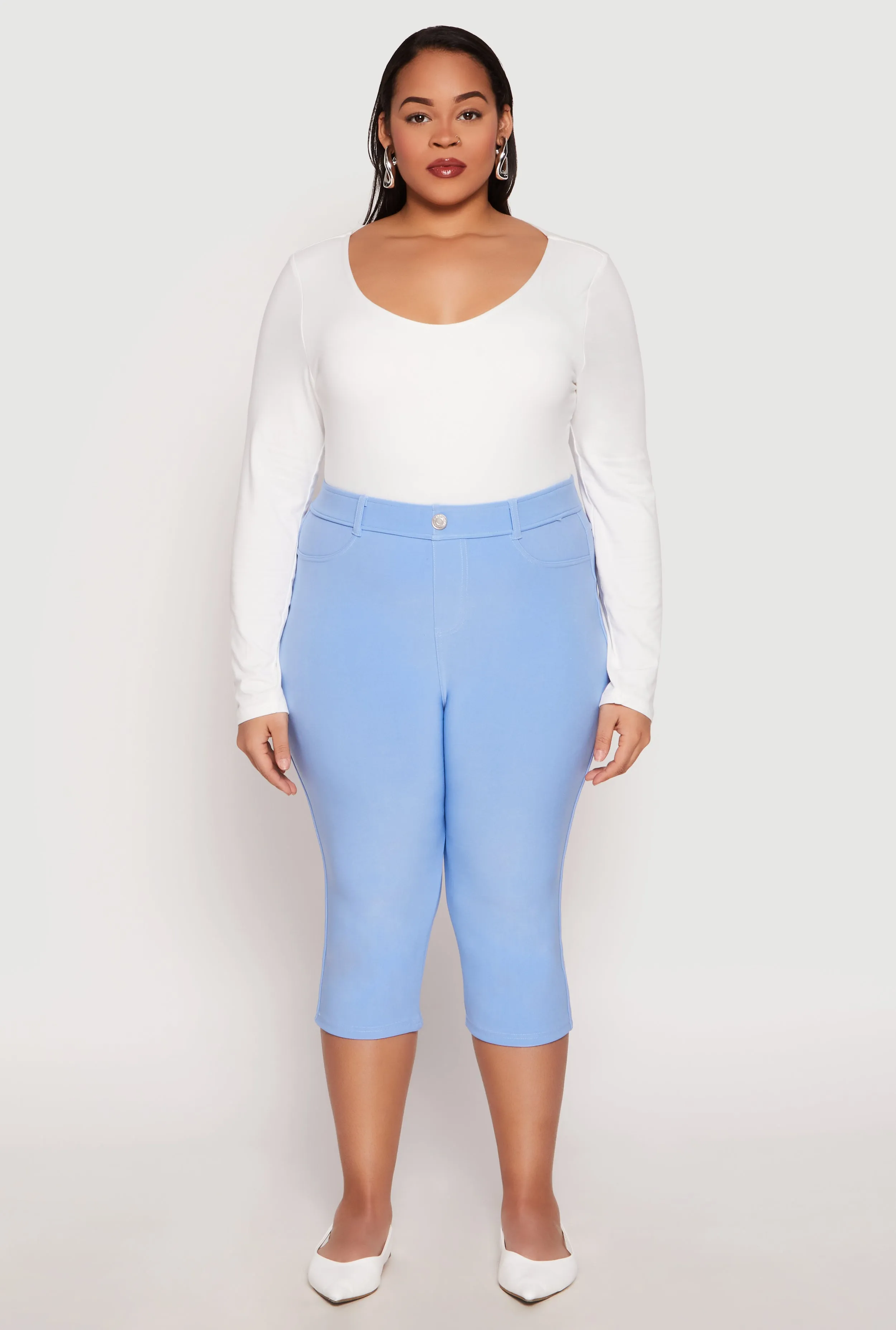Plus Size Basic Scuba Capri Pants sold by Rainbow product image thumbnail 3