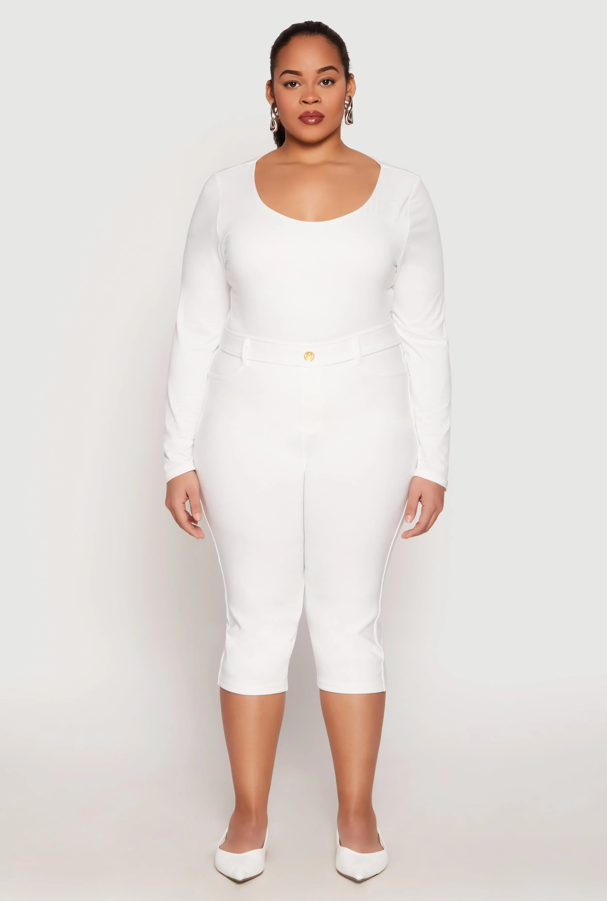 Plus Size Basic Scuba Capri Pants sold by Rainbow product image thumbnail 2