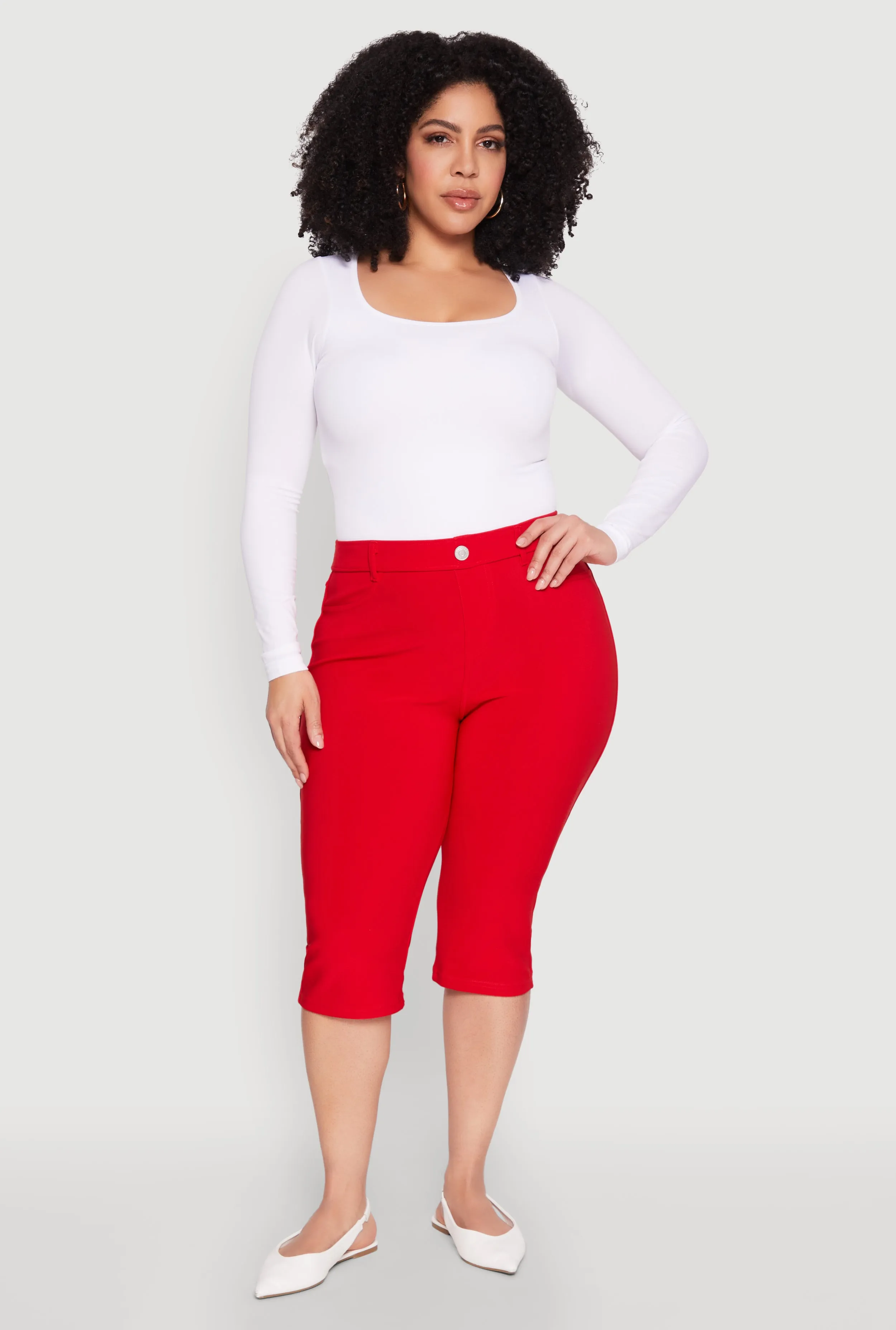 Plus Size Basic Scuba Capri Pants sold by Rainbow product image thumbnail 5