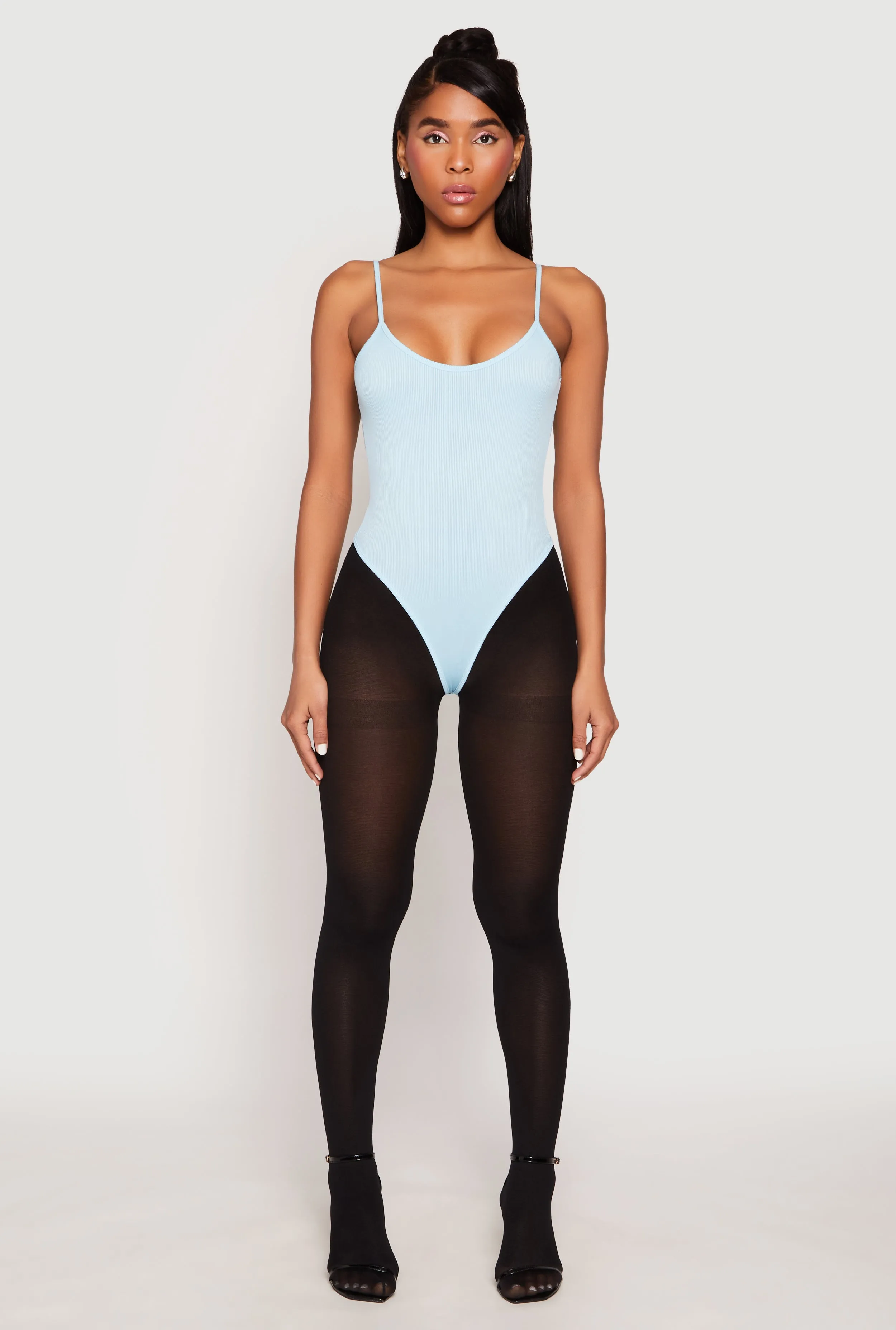 Daisy Rib Knit Cami Thong Bodysuit sold by Rainbow product image thumbnail 3