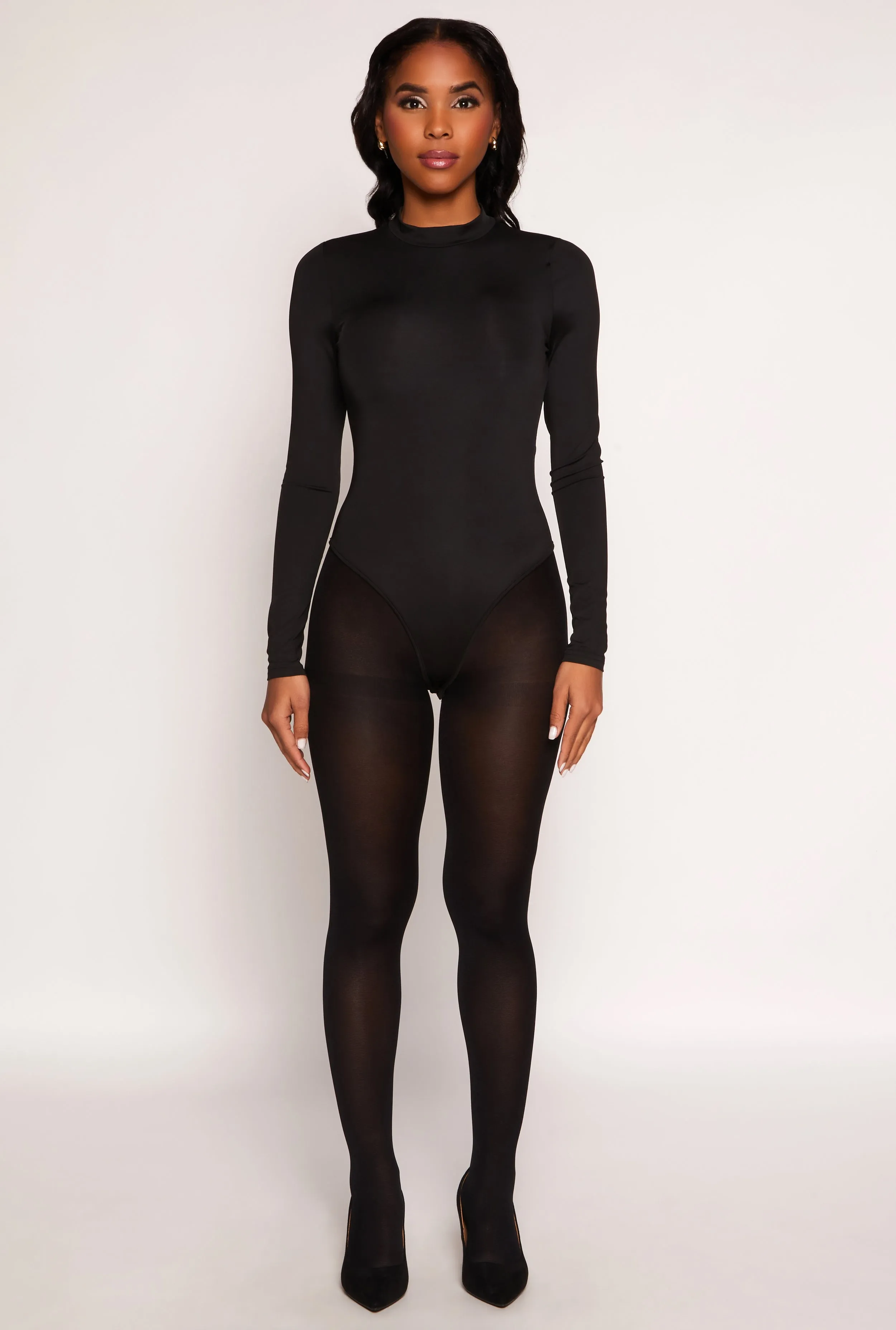 Daisy Mock Neck Long Sleeve Bodysuit sold by Rainbow