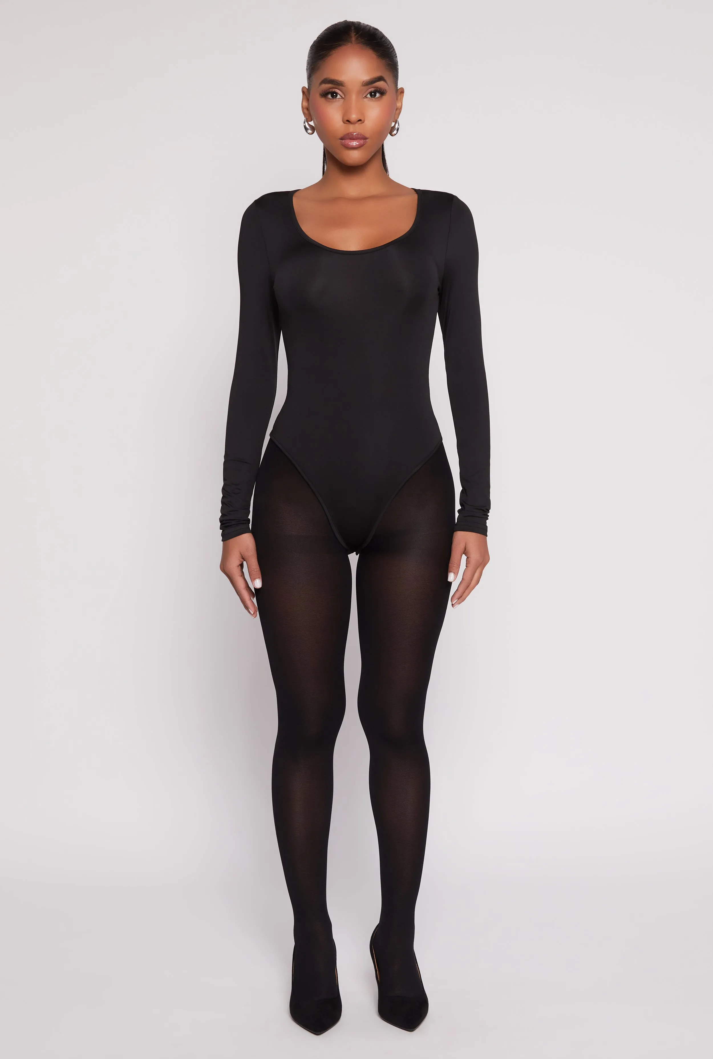 Daisy Scoop Neck Long Sleeve Bodysuit sold by Rainbow