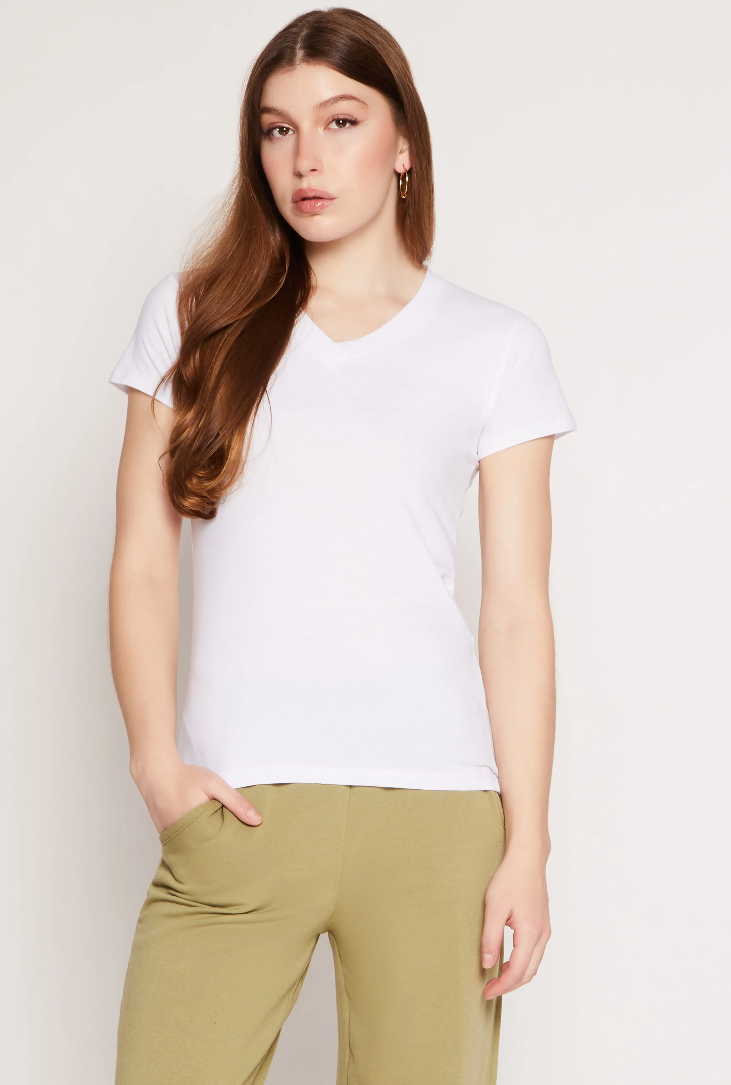 Short Sleeve V Neck Tee sold by Rainbow product image thumbnail 2