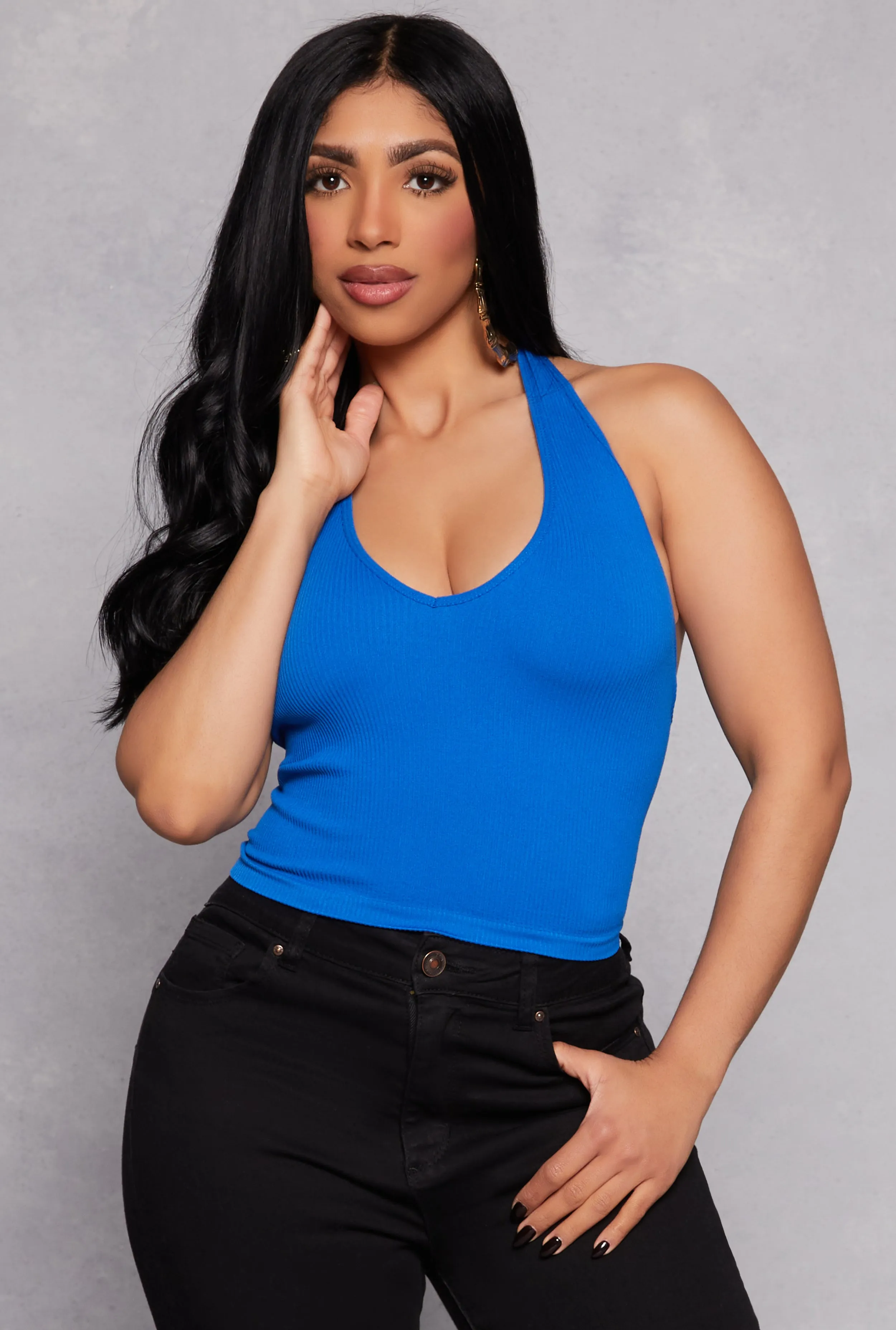 Ribbed Knit Seamless Halter Top sold by Rainbow product image thumbnail 4