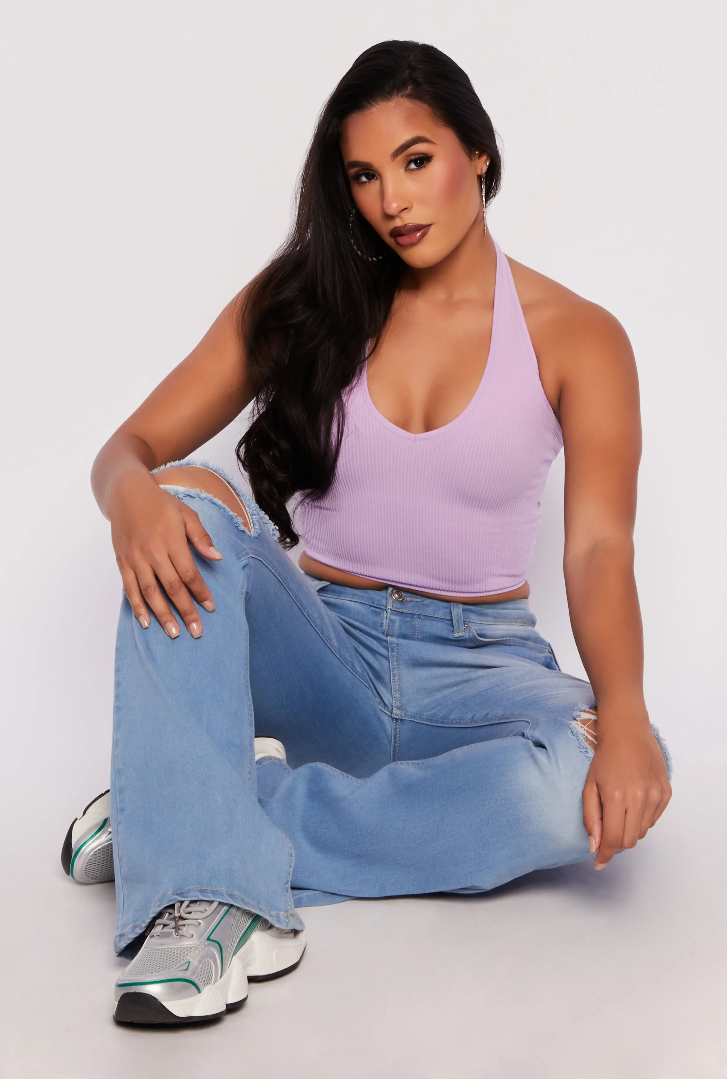 Ribbed Knit Seamless Halter Top sold by Rainbow product image thumbnail 5