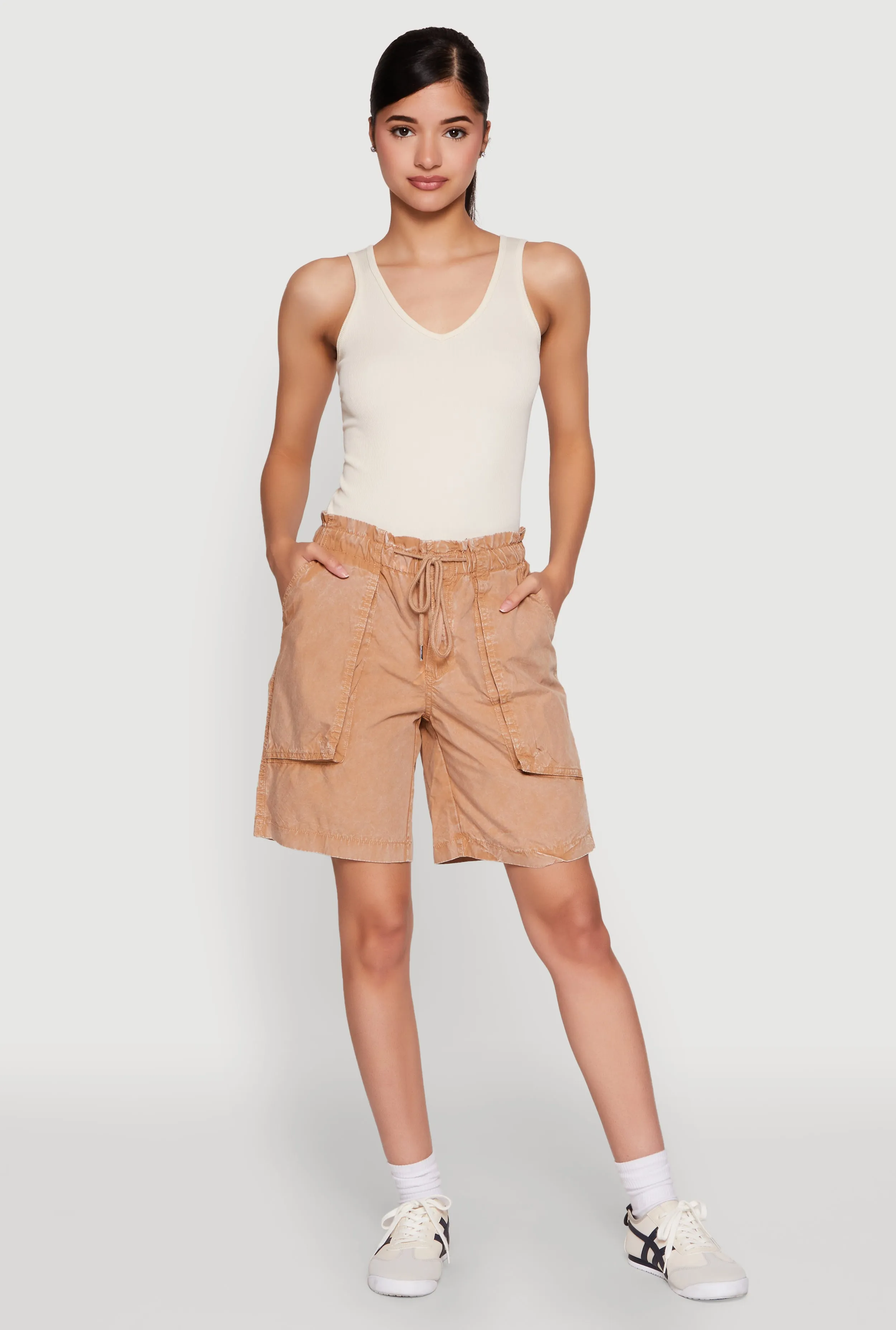 Seamless Ribbed Knit V Neck Tank Top sold by Rainbow product image thumbnail 3