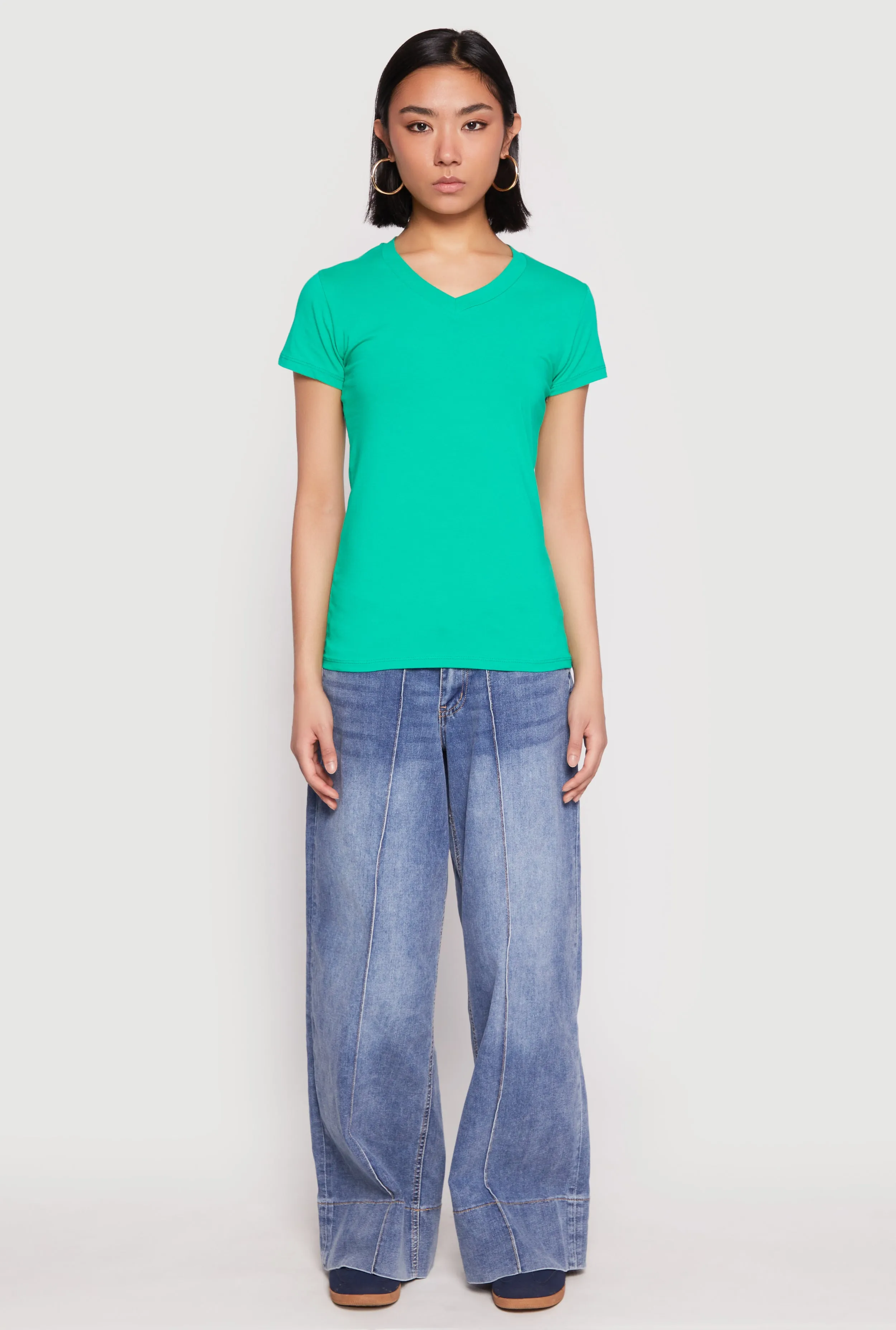 V Neck Short Sleeve Tee sold by Rainbow product image thumbnail 3