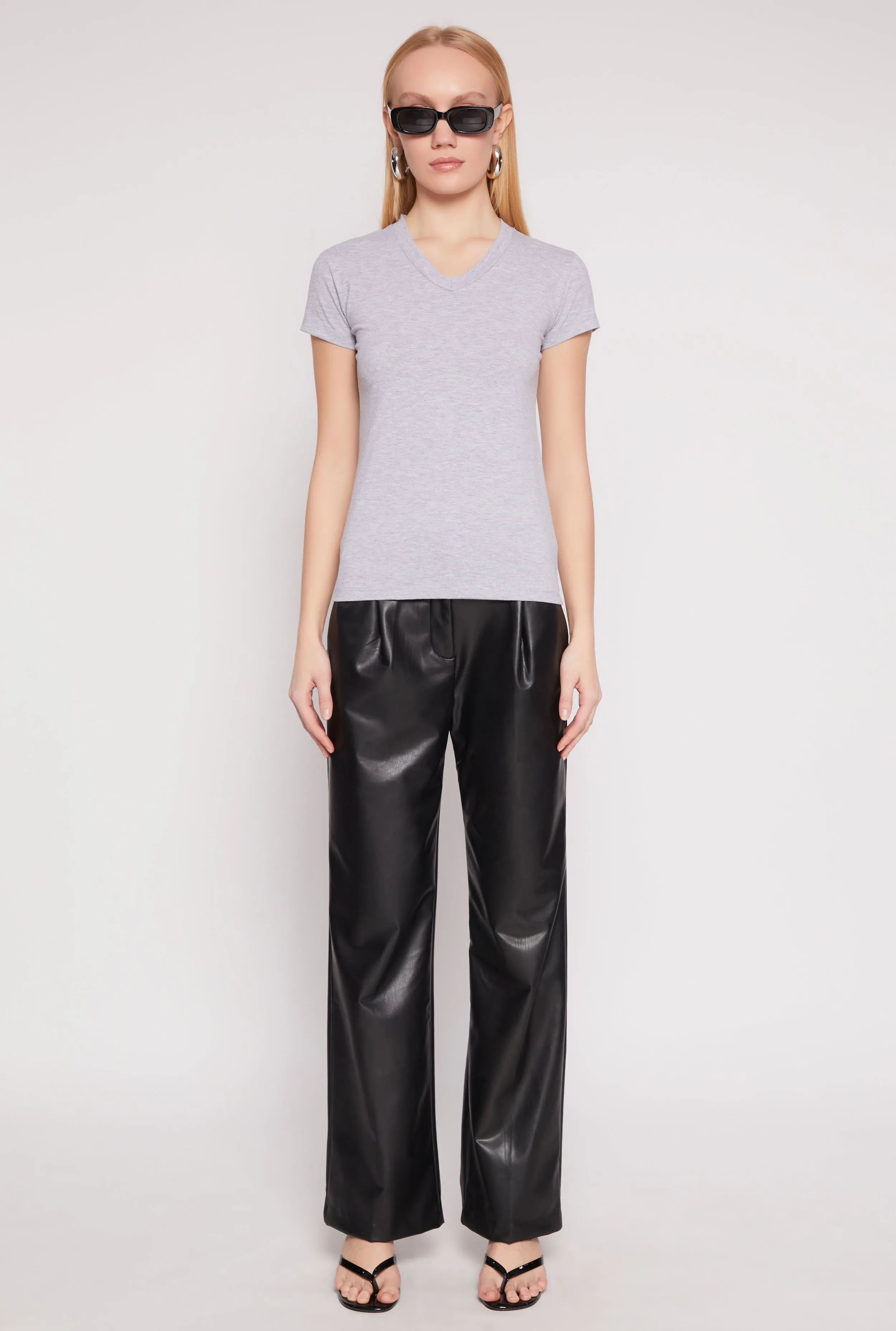 V Neck Short Sleeve Tee sold by Rainbow product image thumbnail 2