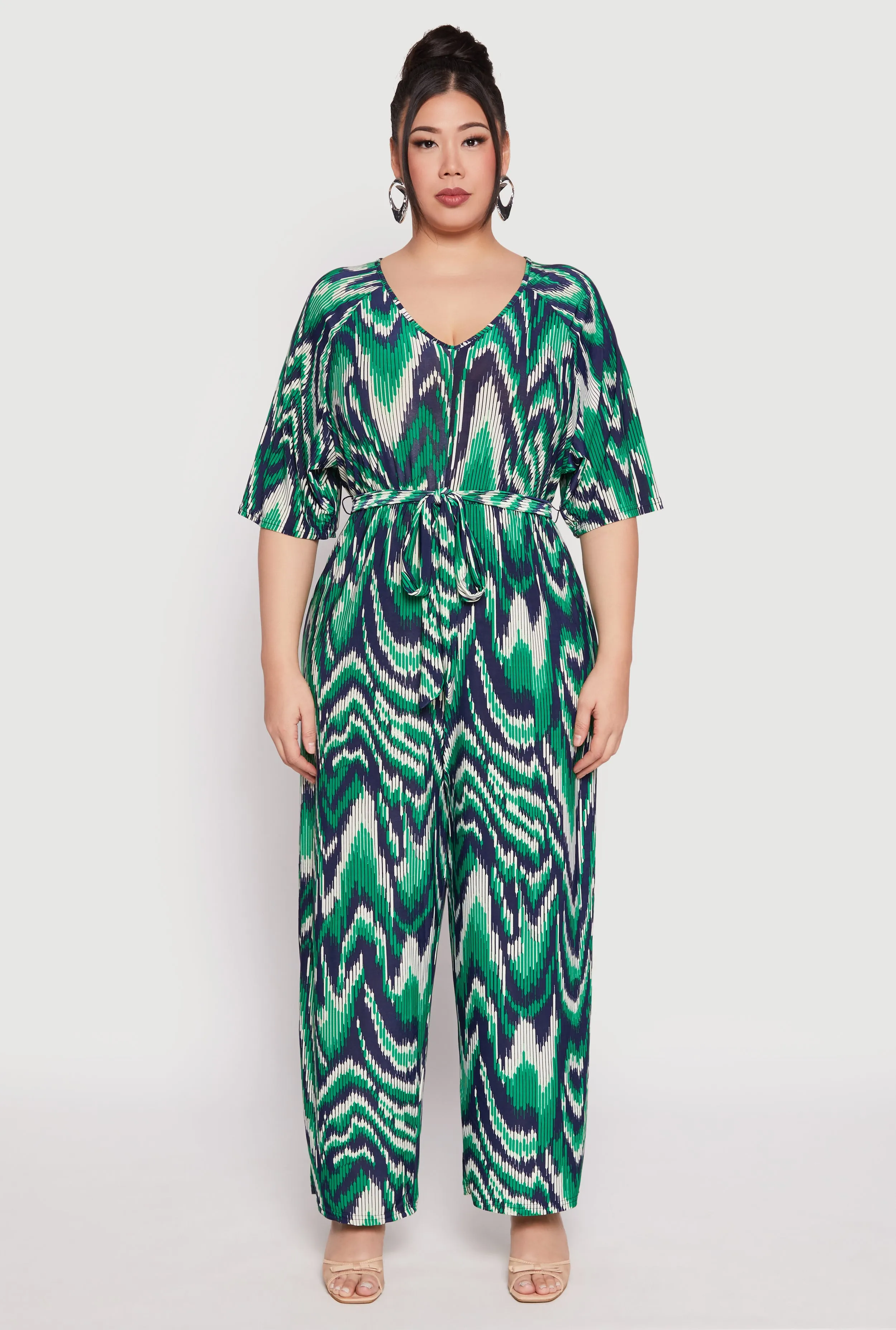Plus Size Psychedelic Print Jumpsuit sold by Rainbow