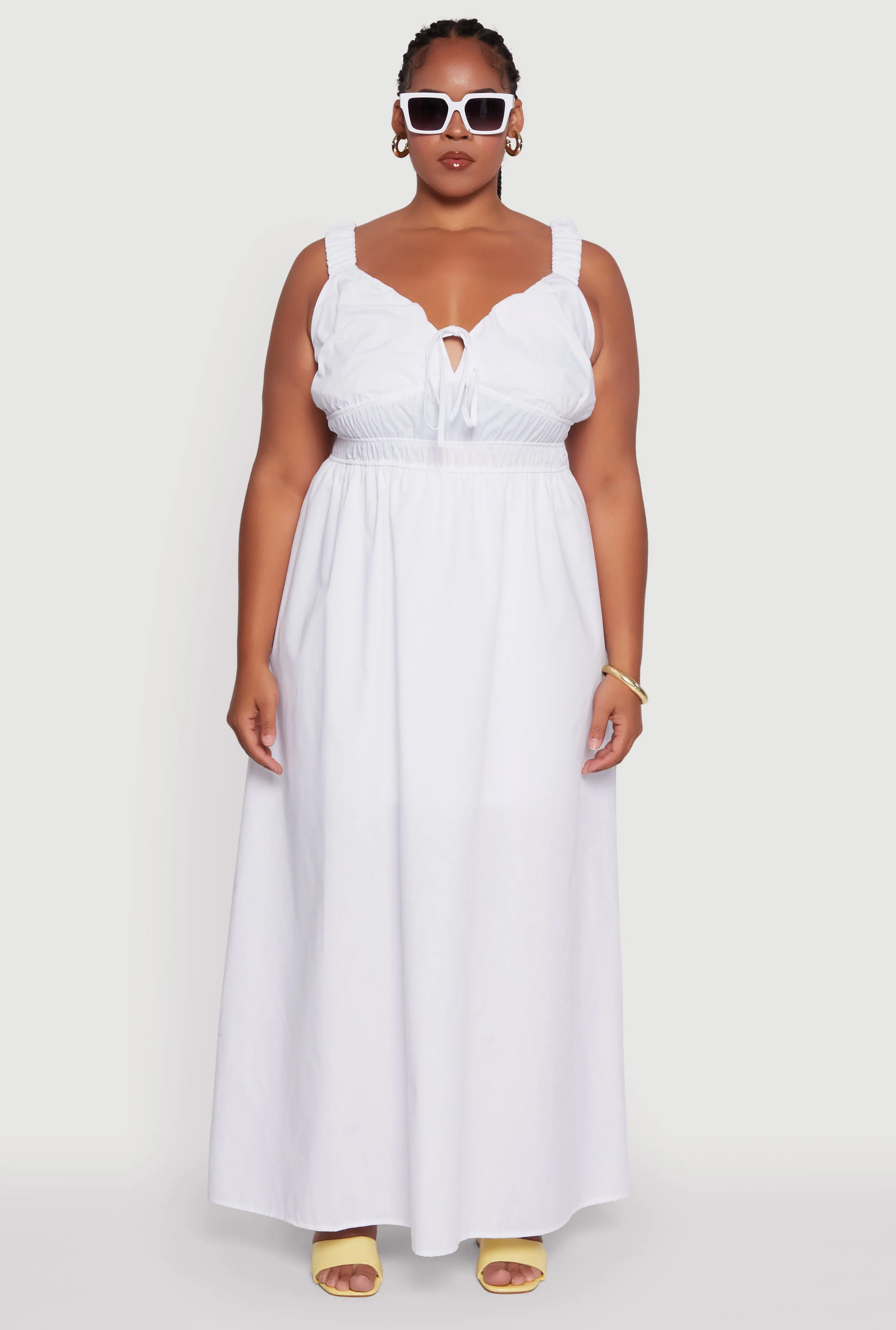 Plus Size Poplin Tie Front Maxi Dress sold by Rainbow product image thumbnail 2