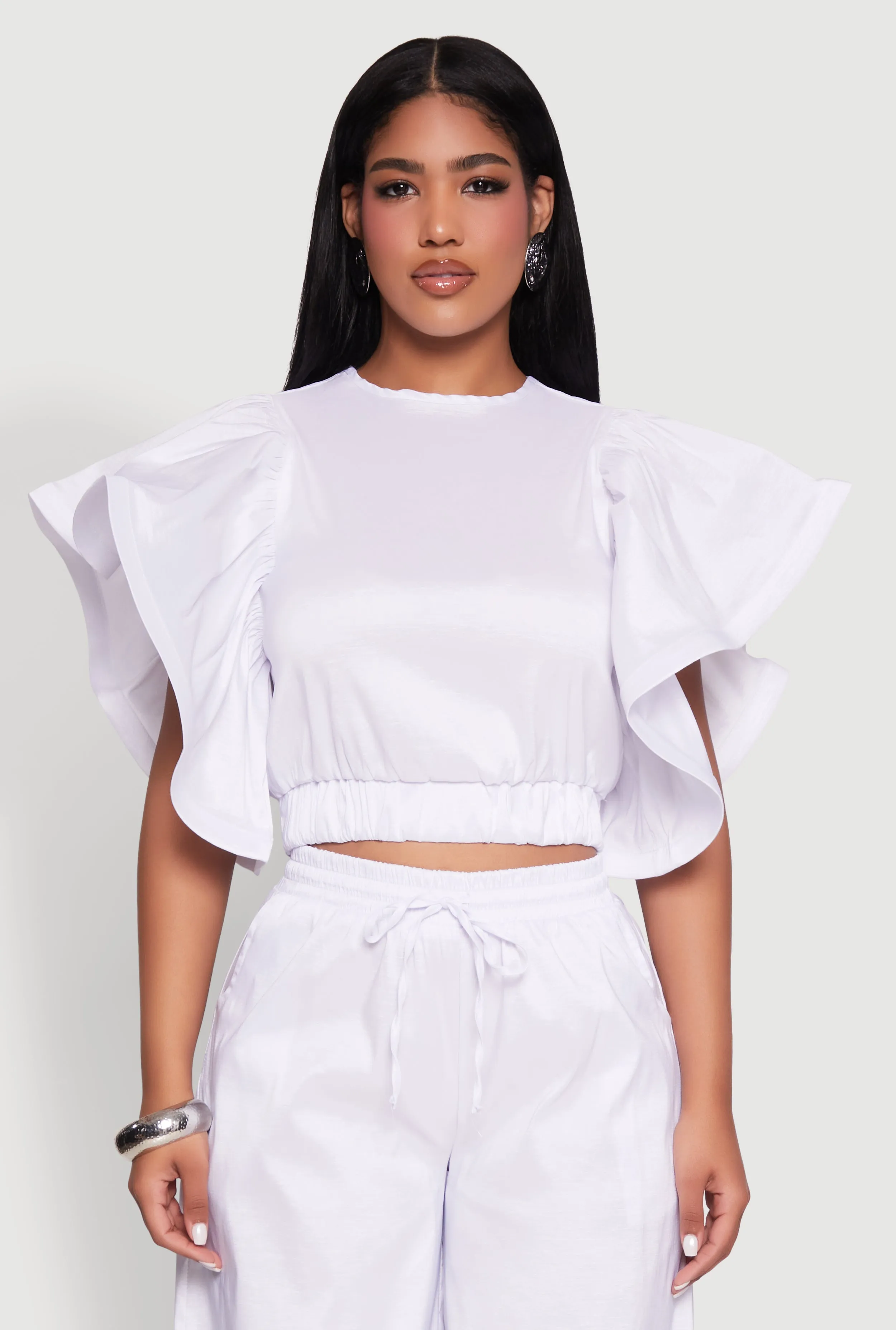 Flutter Sleeve Crop Top sold by Rainbow product image thumbnail 2