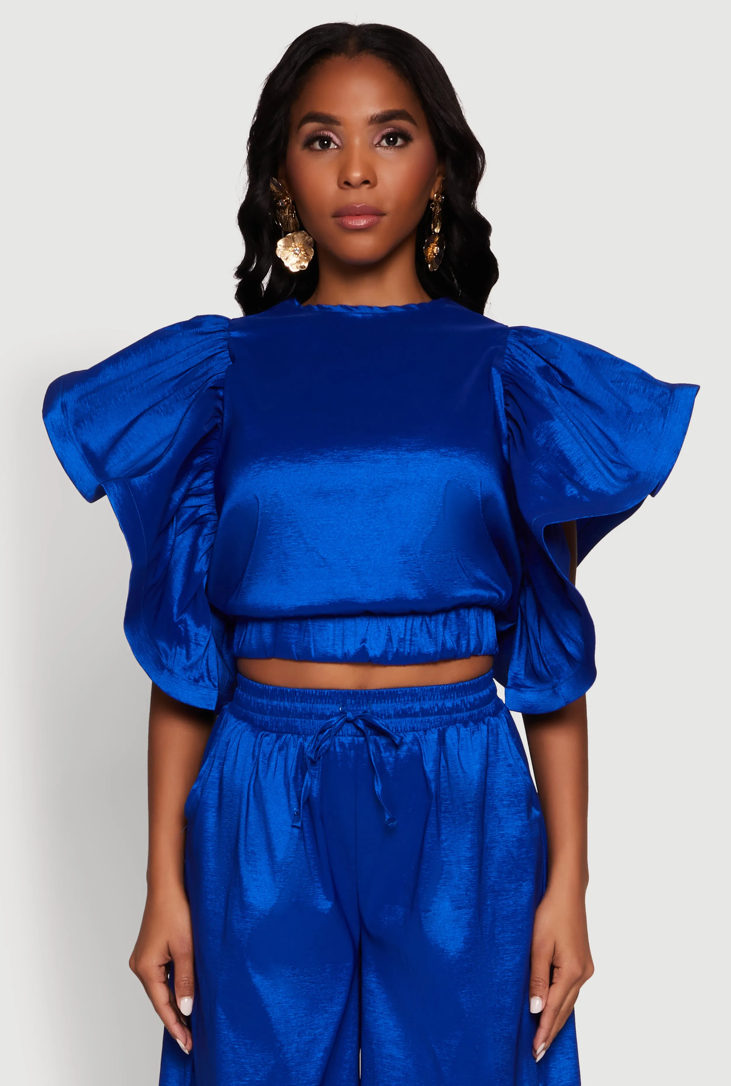 Flutter Sleeve Crop Top sold by Rainbow product image thumbnail 3