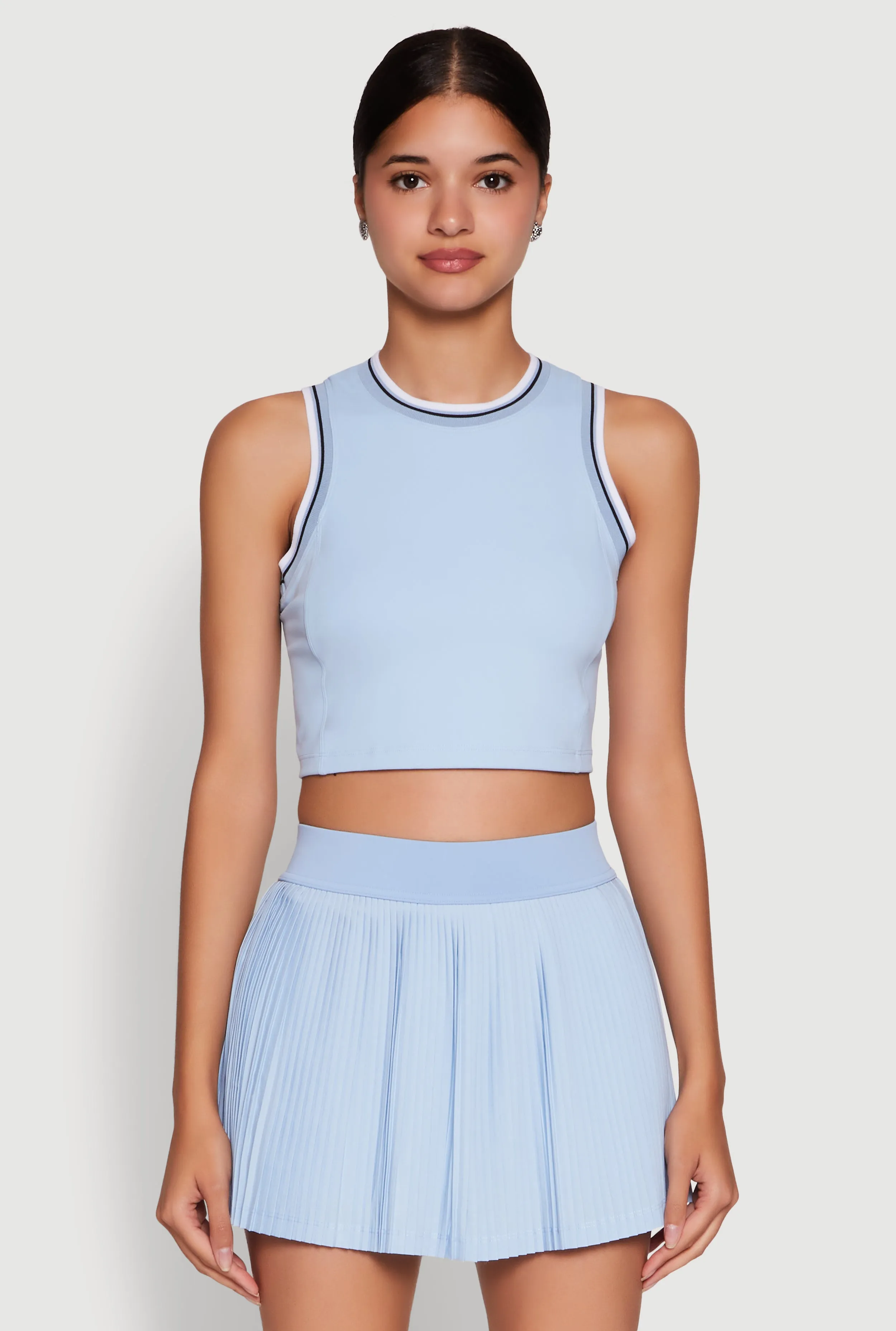 Trendy Sleeveless Cropped Crew Neck Top with Contrast Trim sold by Rainbow product image thumbnail 4