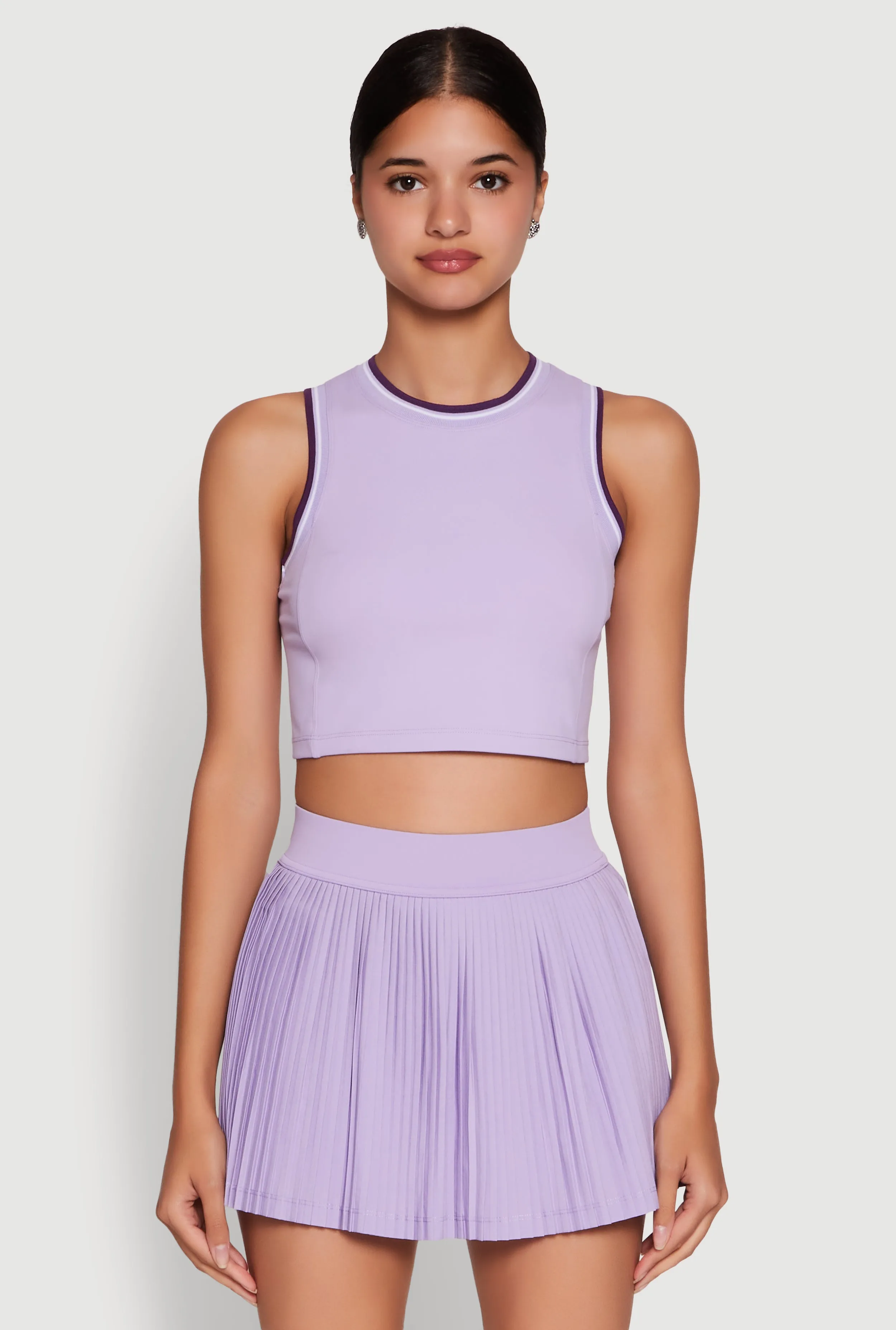 Trendy Sleeveless Cropped Crew Neck Top with Contrast Trim sold by Rainbow product image thumbnail 3