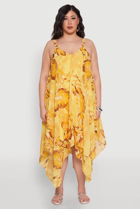Plus Size Floral Print V Neck Maxi Dress sold by Rainbow