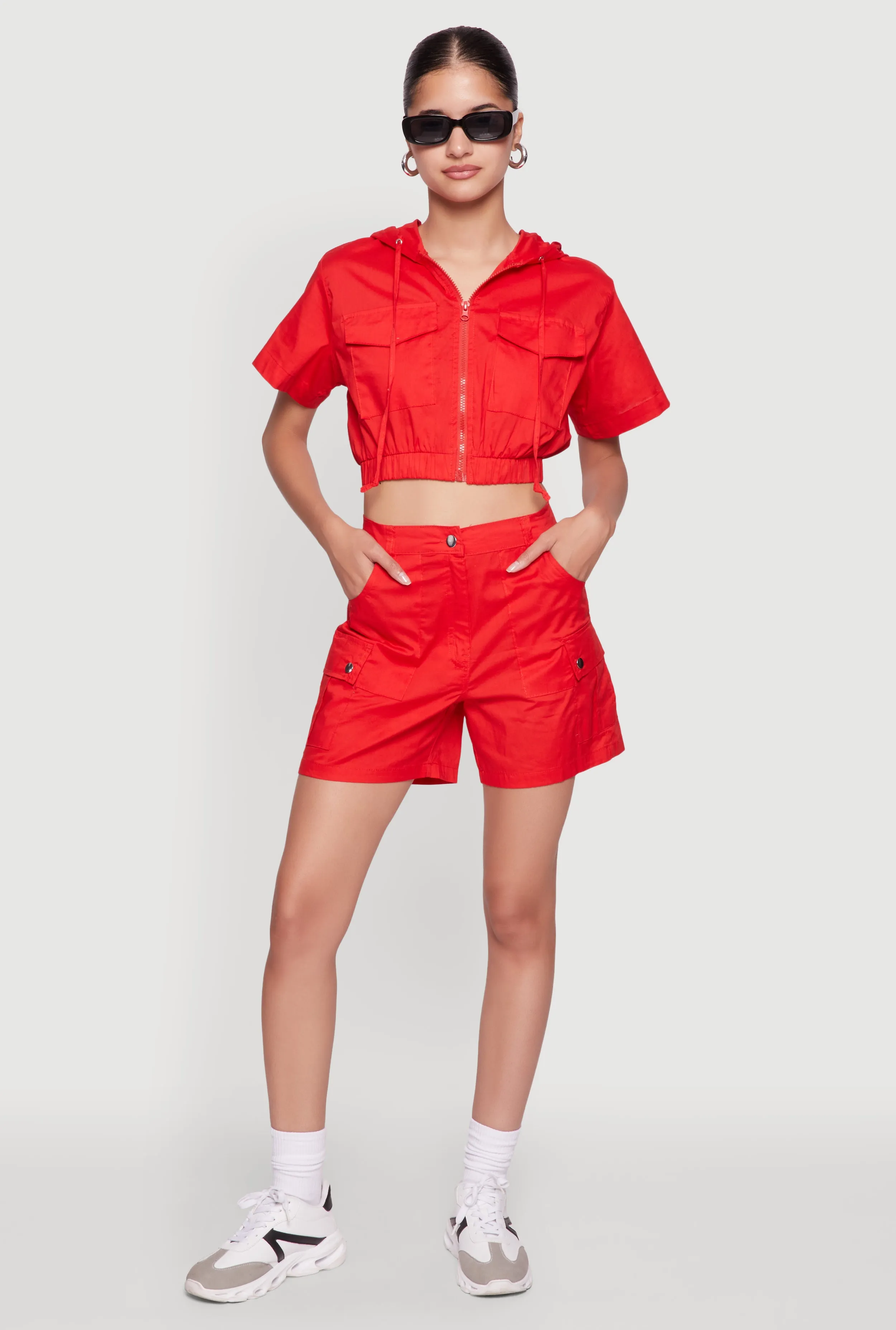 Trendy High Waisted Cargo Shorts sold by Rainbow product image thumbnail 2