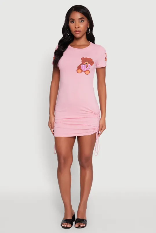 Bye Bear Graphic Short Sleeve T Shirt Dress sold by Rainbow