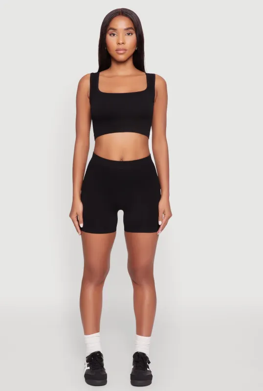 Seamless Cropped Tank Top and Bike Shorts sold by Rainbow