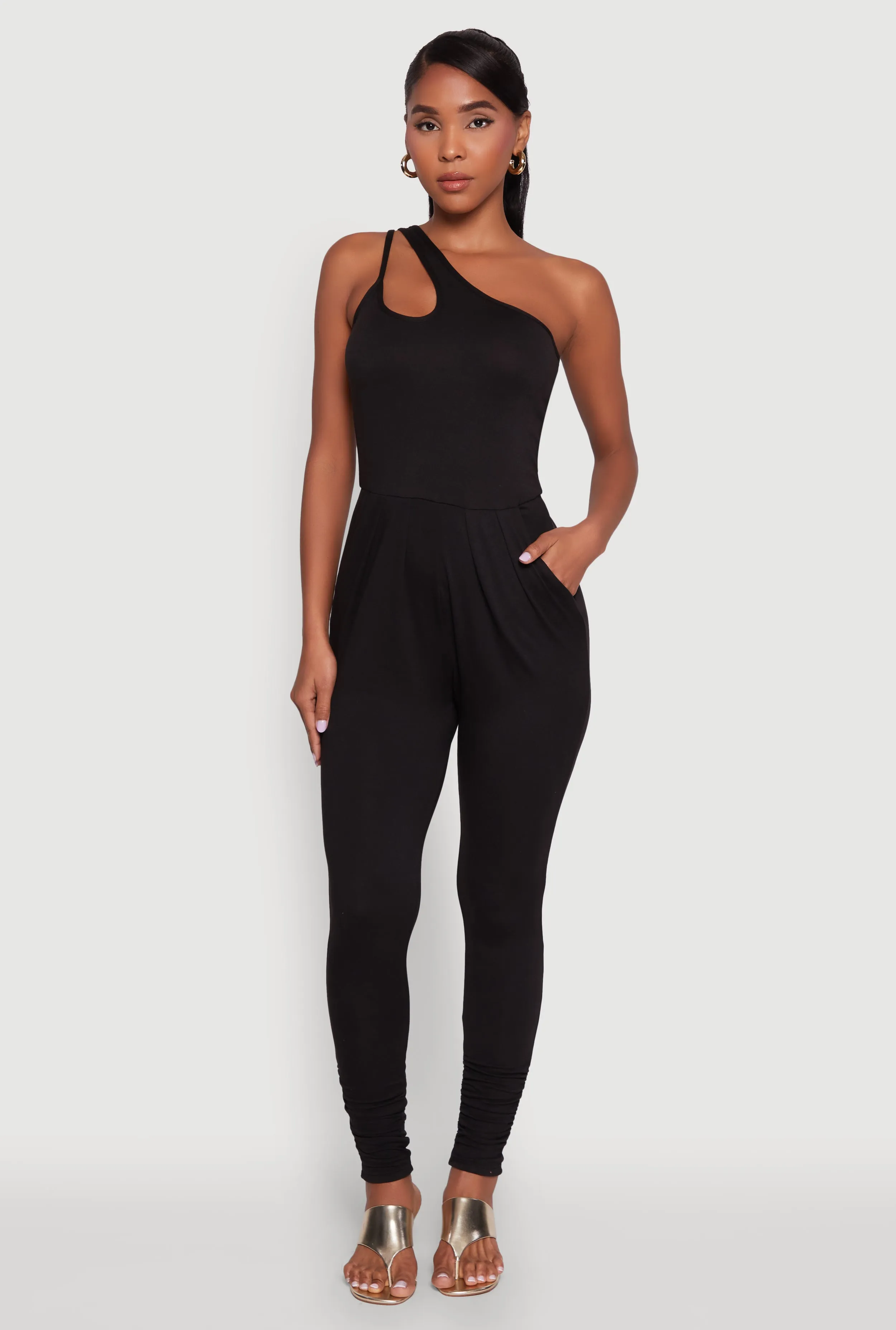 Stylish Cut Out One Shoulder Jumpsuit sold by Rainbow